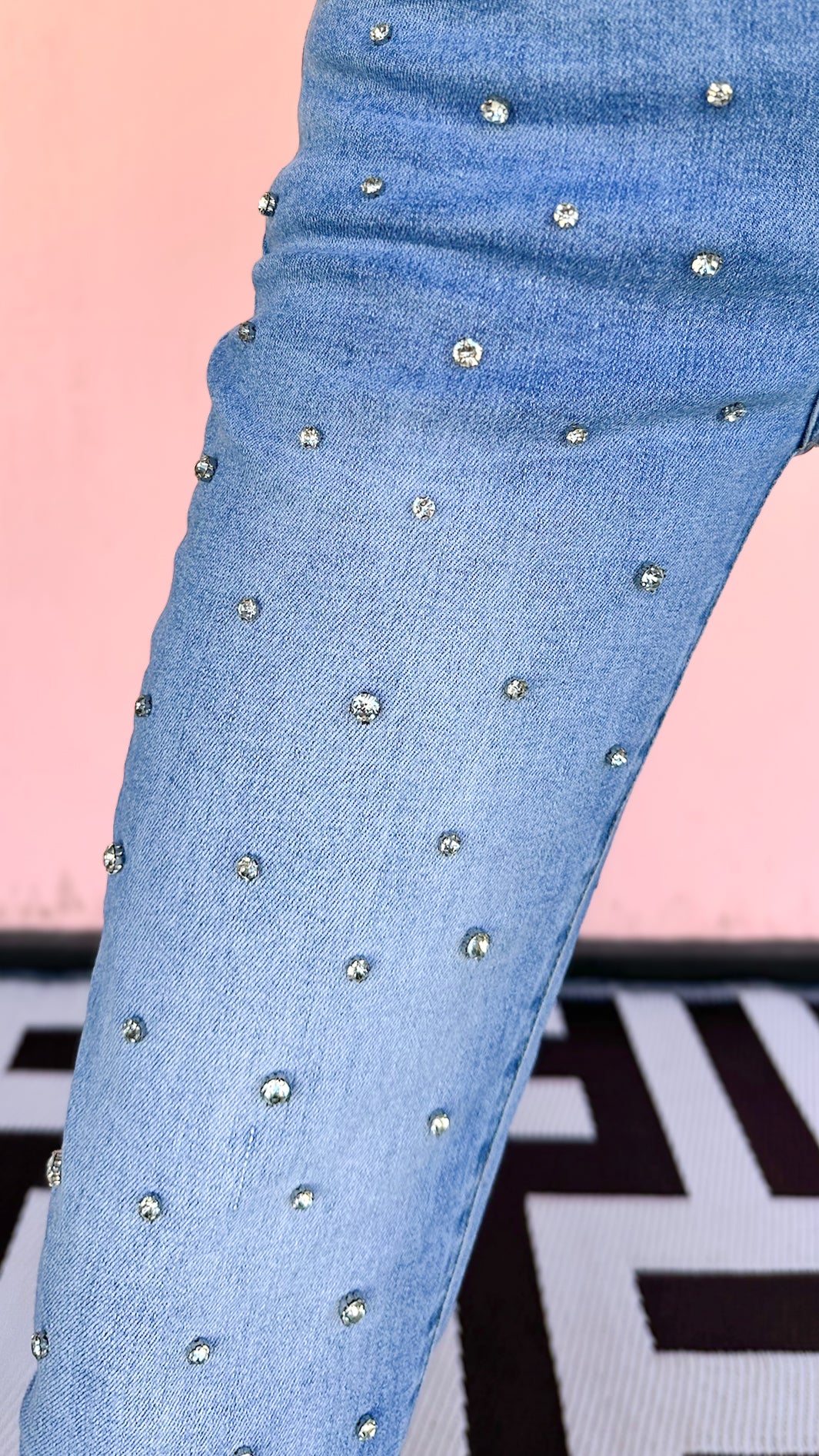 Rhinestone Studded Jean