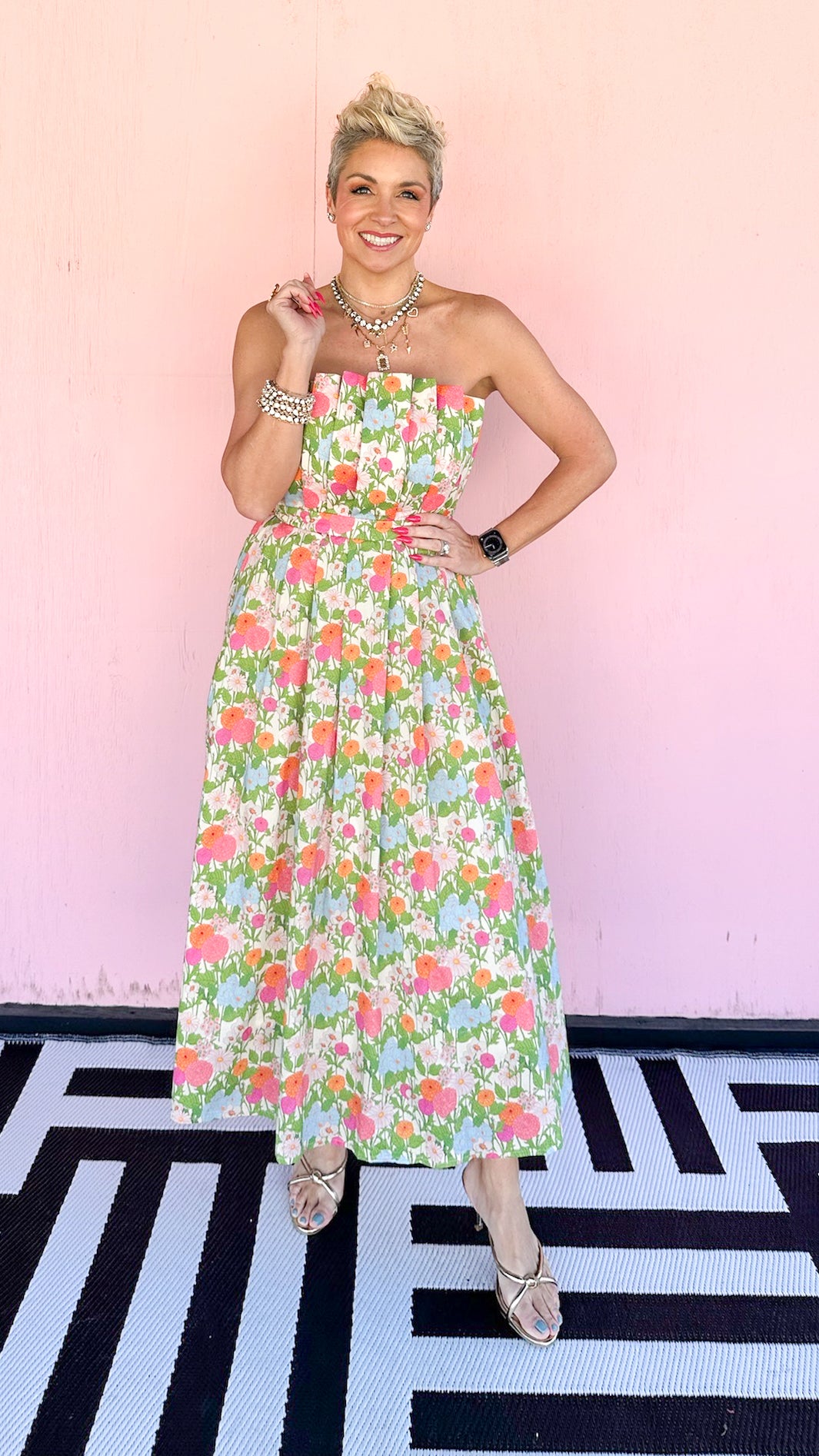 Joanna Strapless Dress/Peach