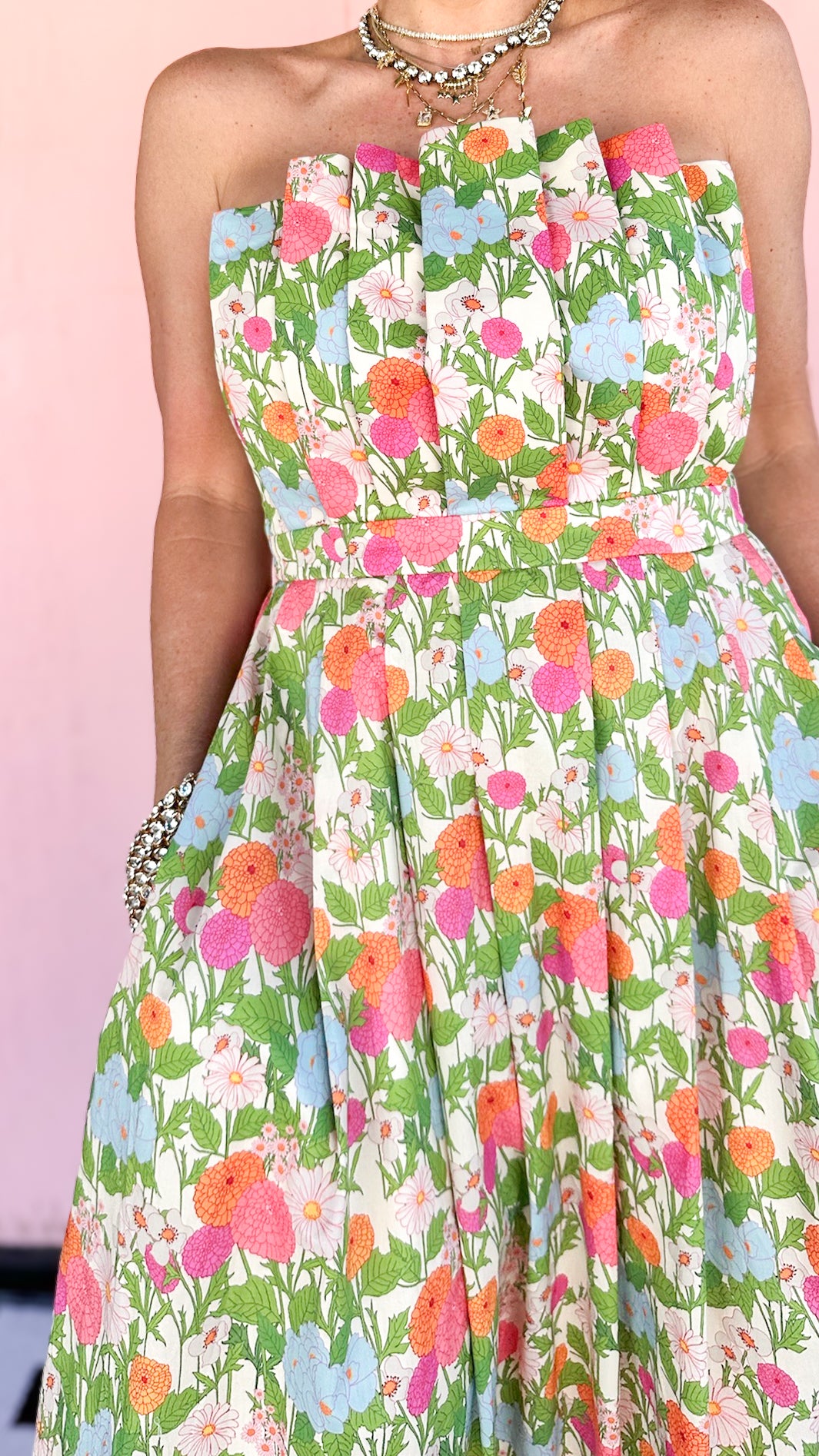Joanna Strapless Dress/Peach