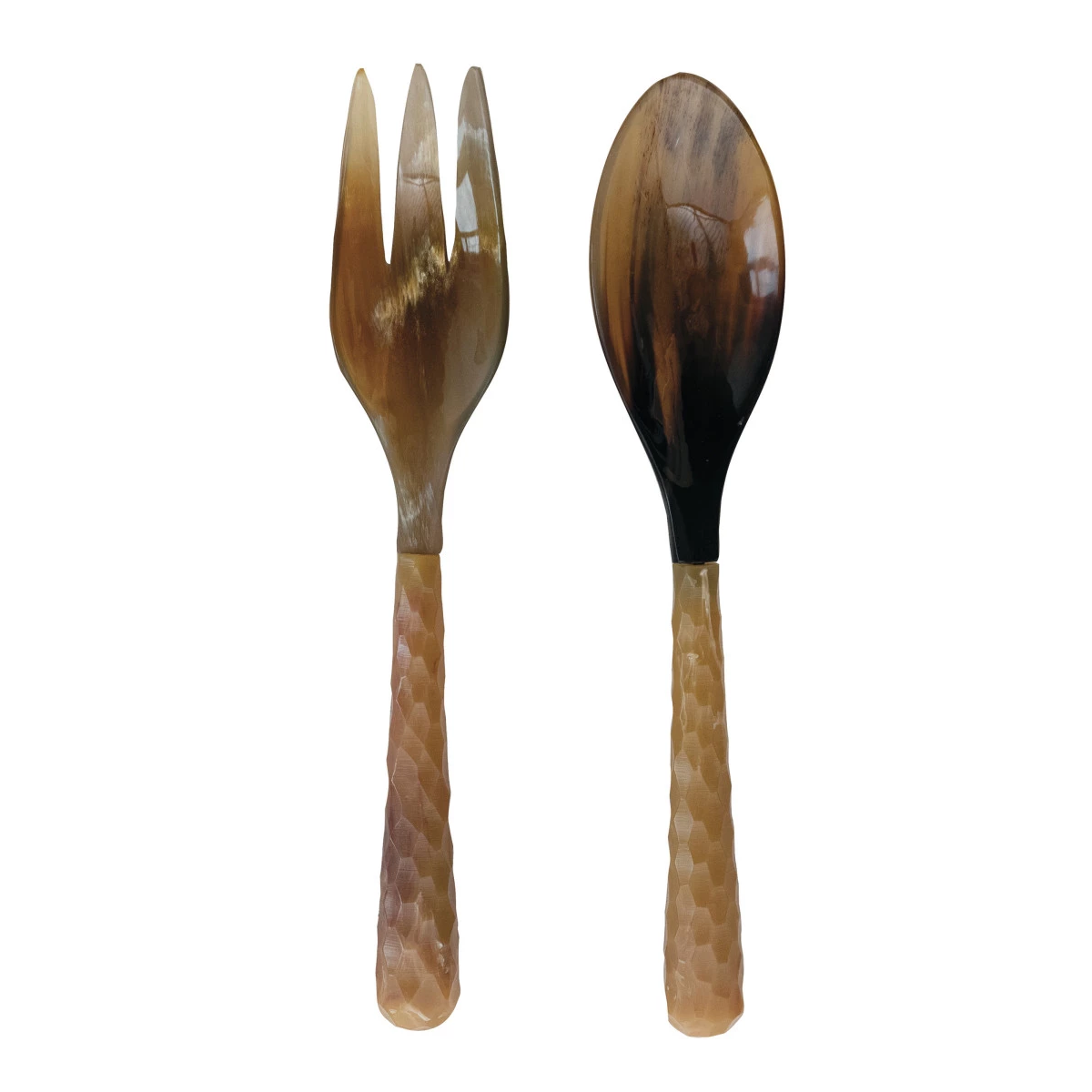 Natural Horn Salad Server SET