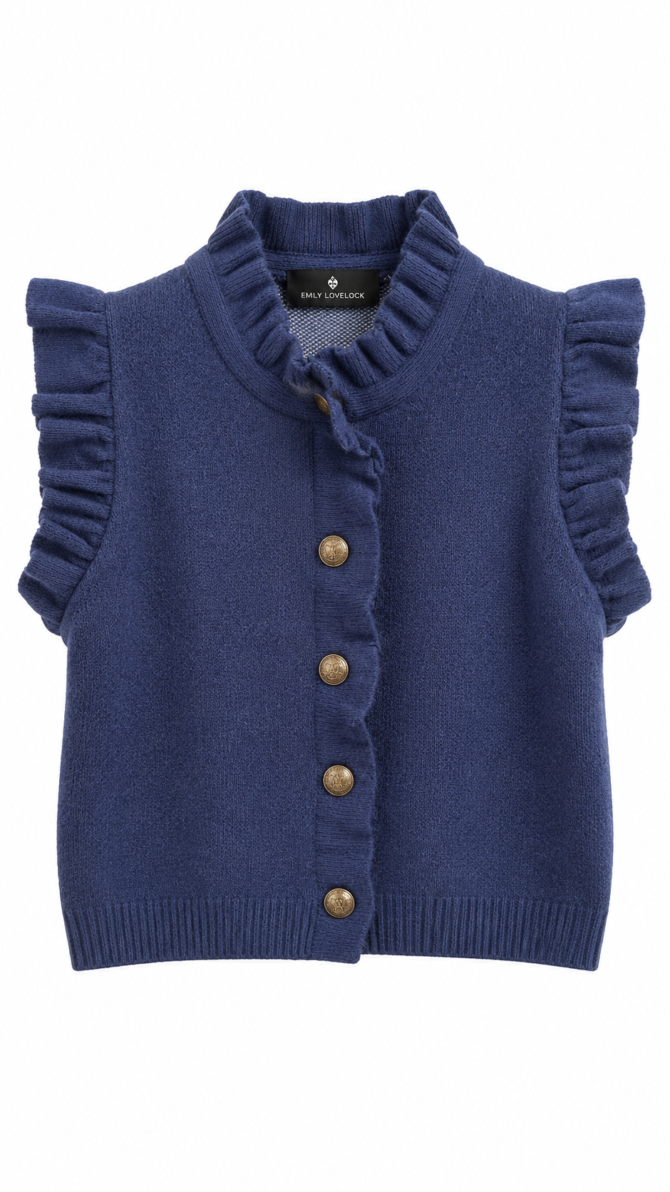 Meg Sleeveless Cardigan/Navy