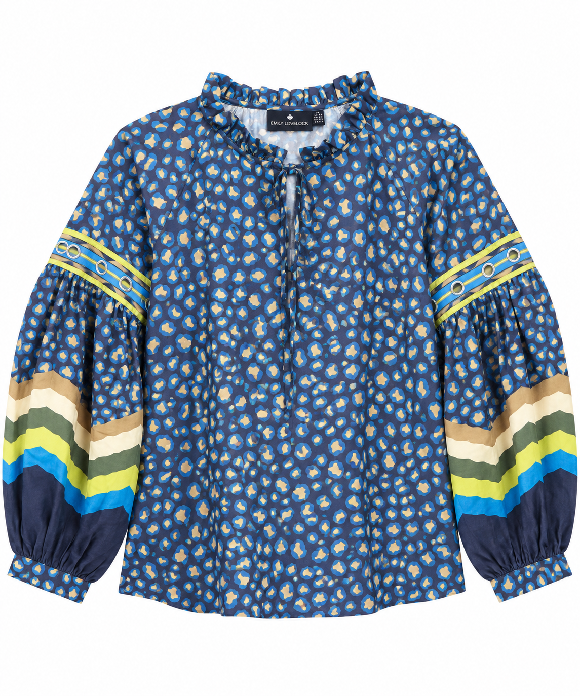 Emma Leopard Blouse/Navy