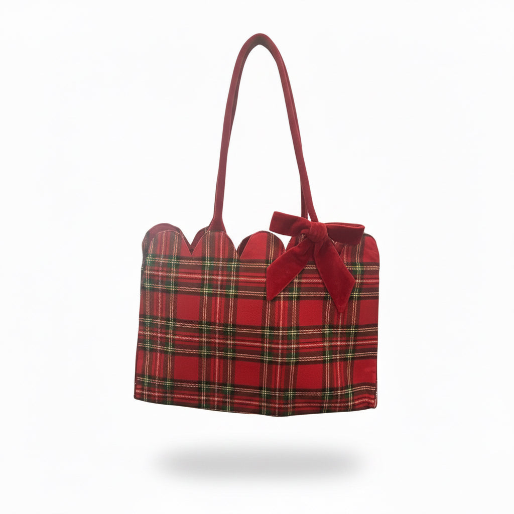 Tartan Scallop Tote