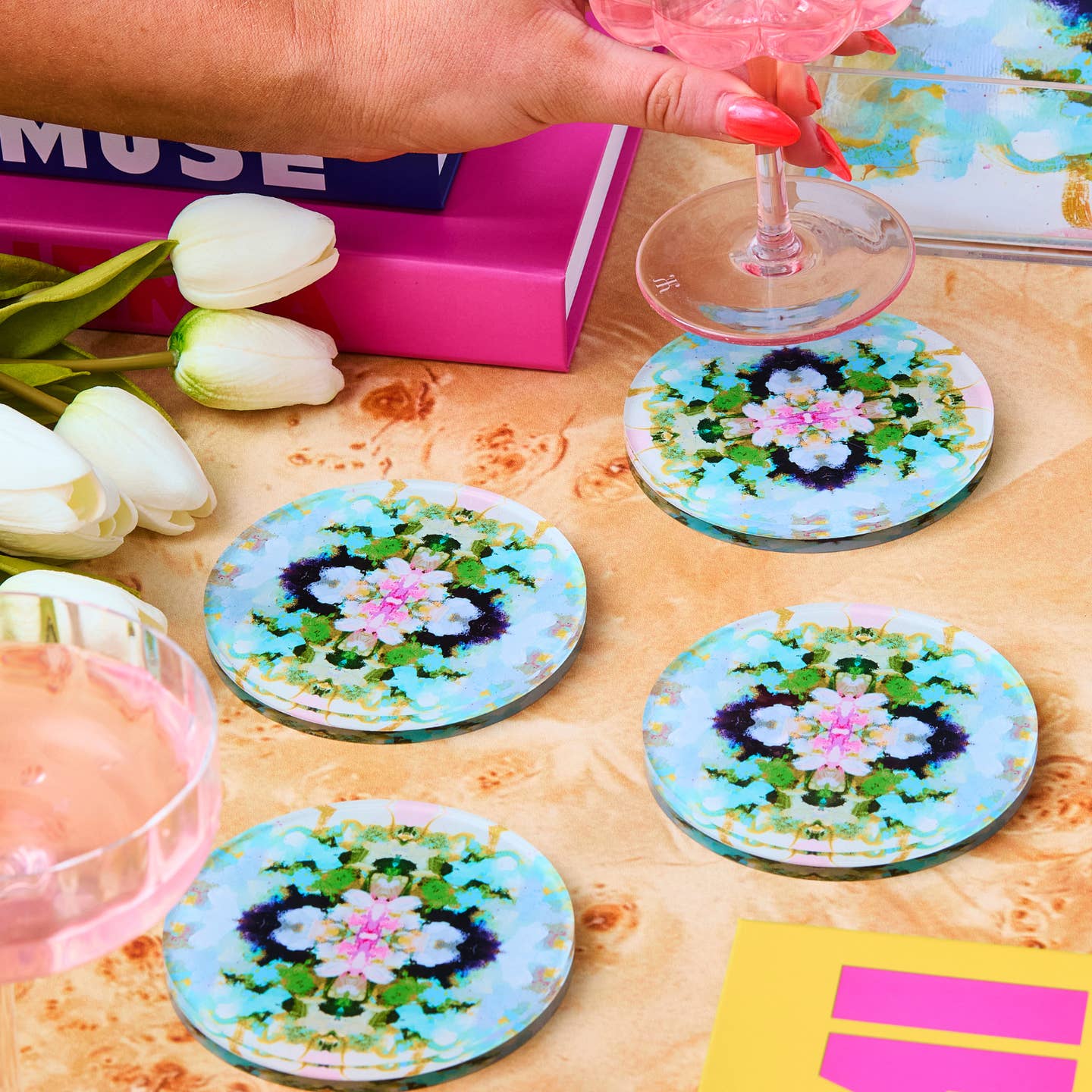 Nantucket Bloom Set Of 4 Coasters