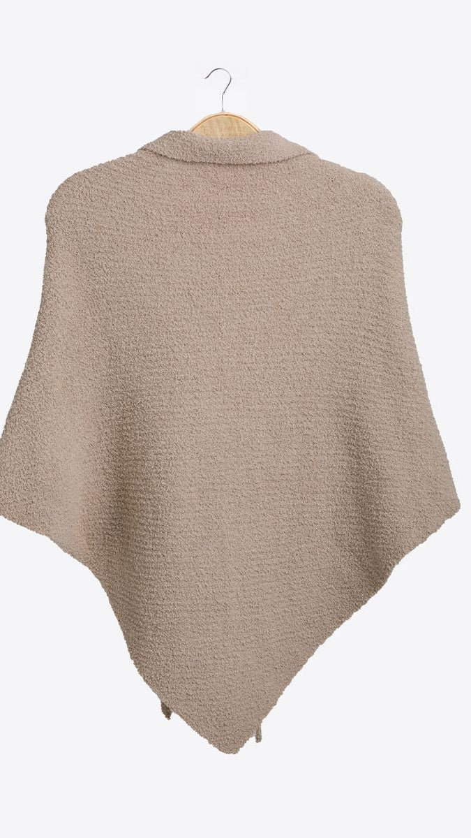 Beige Solid Shoulder Wrap/Shawl