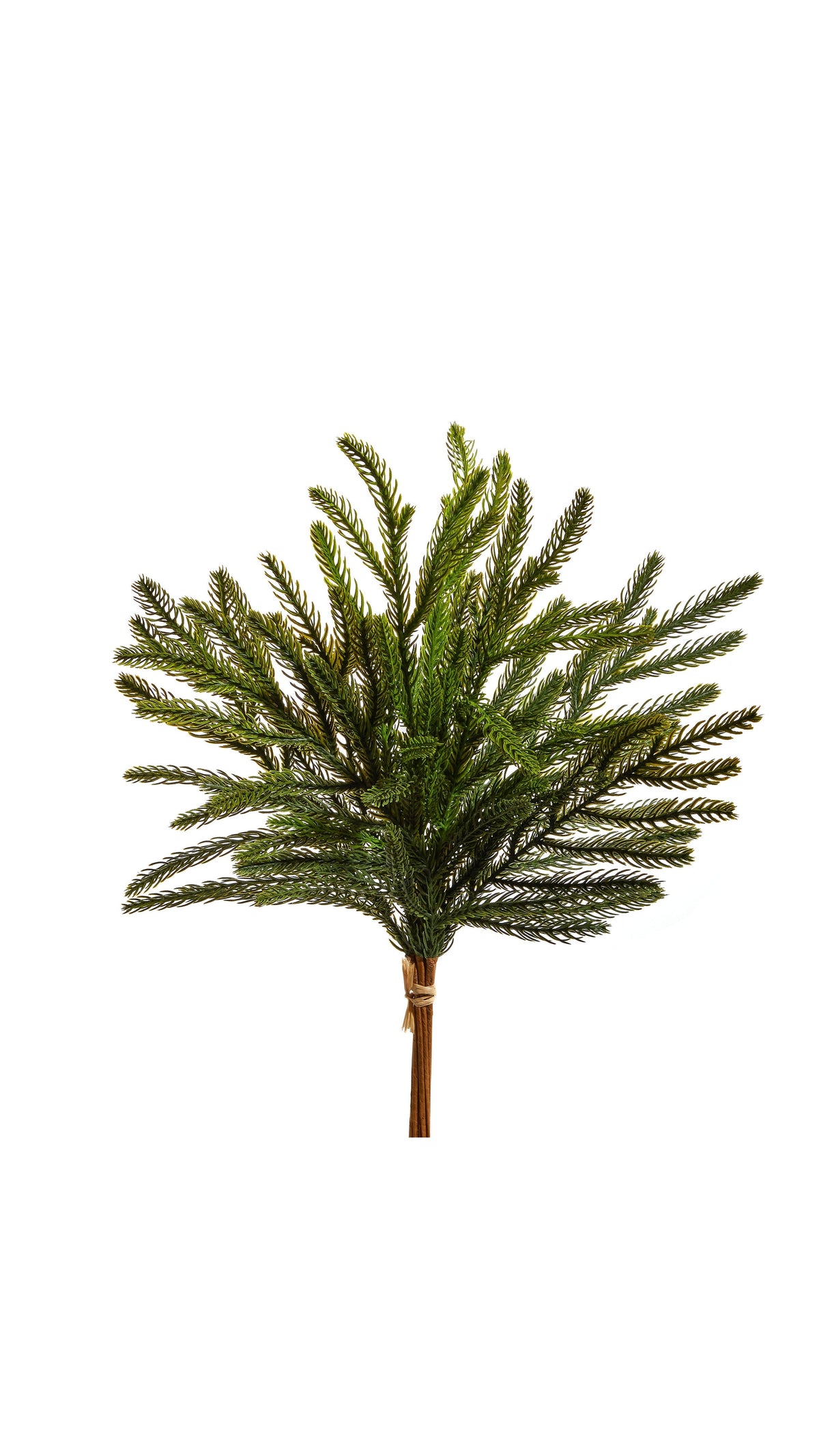 18 inch faux balsam fir greenery bundle, full view on white