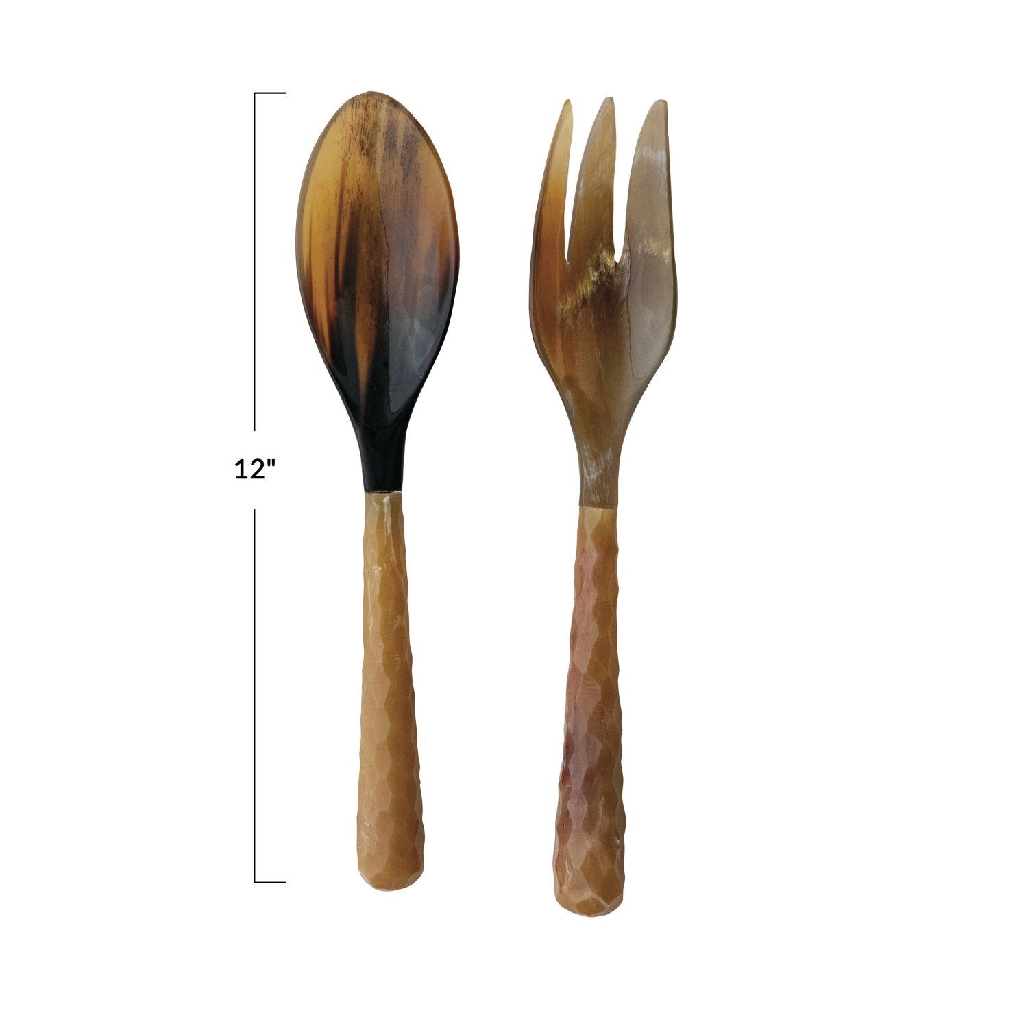 Natural Horn Salad Server SET