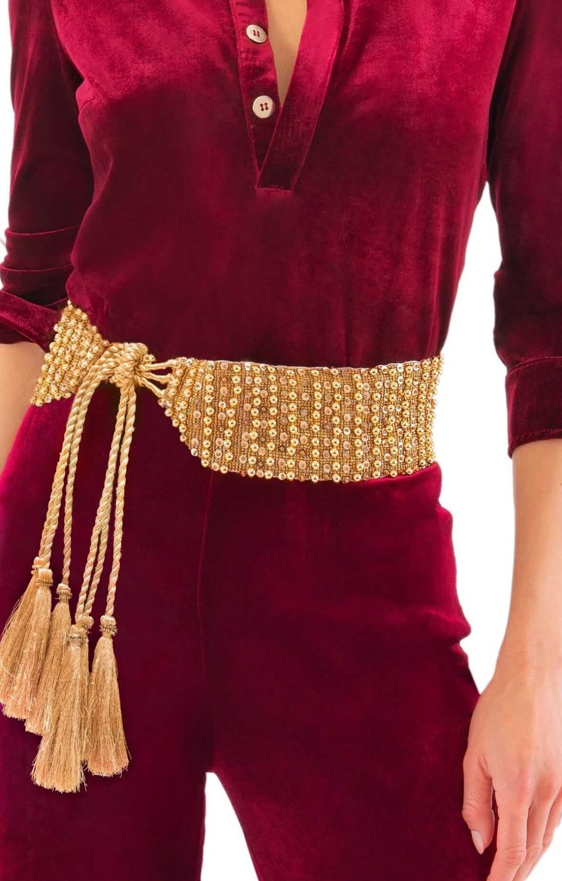 Sha Na Na Beaded Belt/Gold - The BLVD