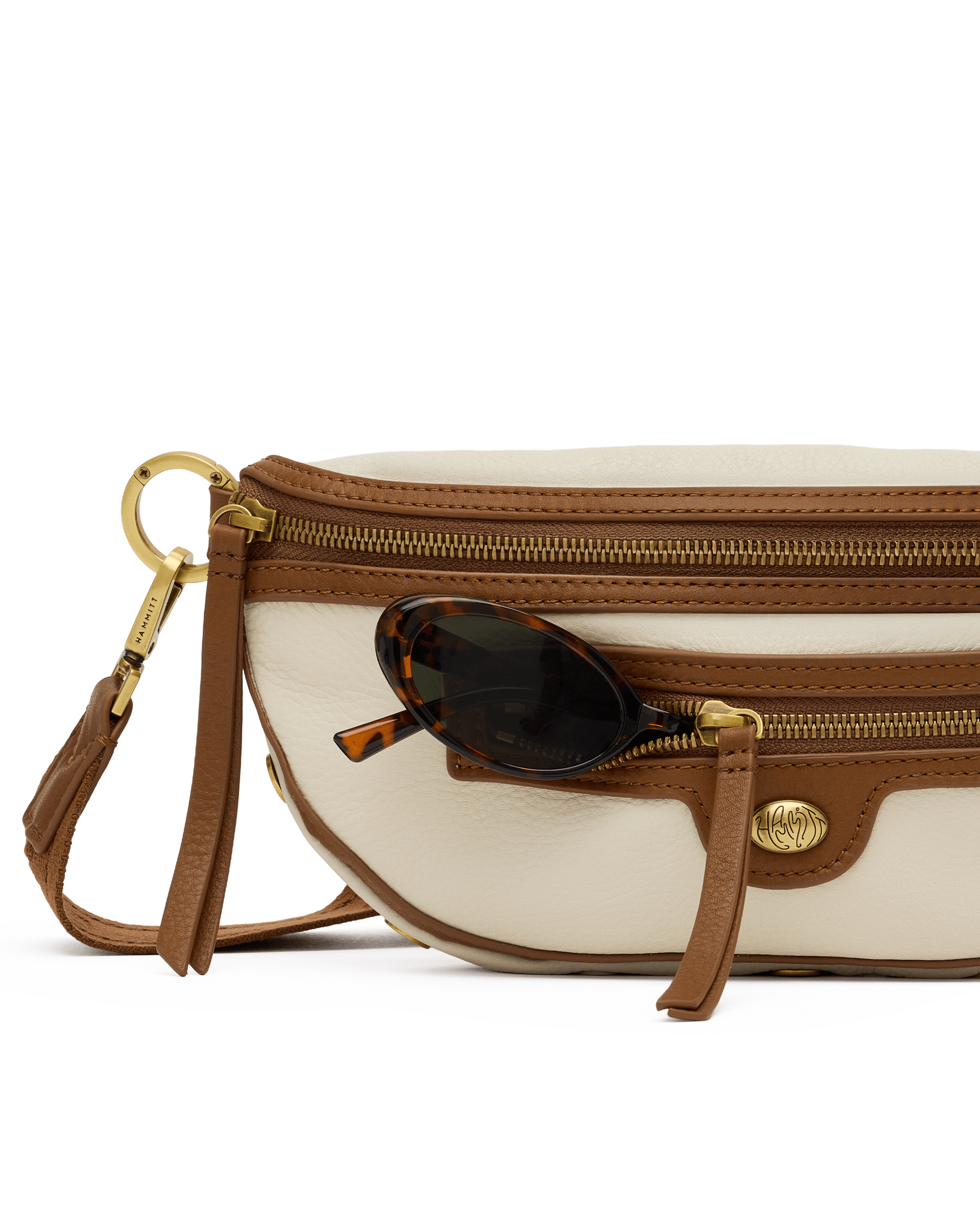 Hammitt Charles Crossbody Medium in West End, front hardware detail