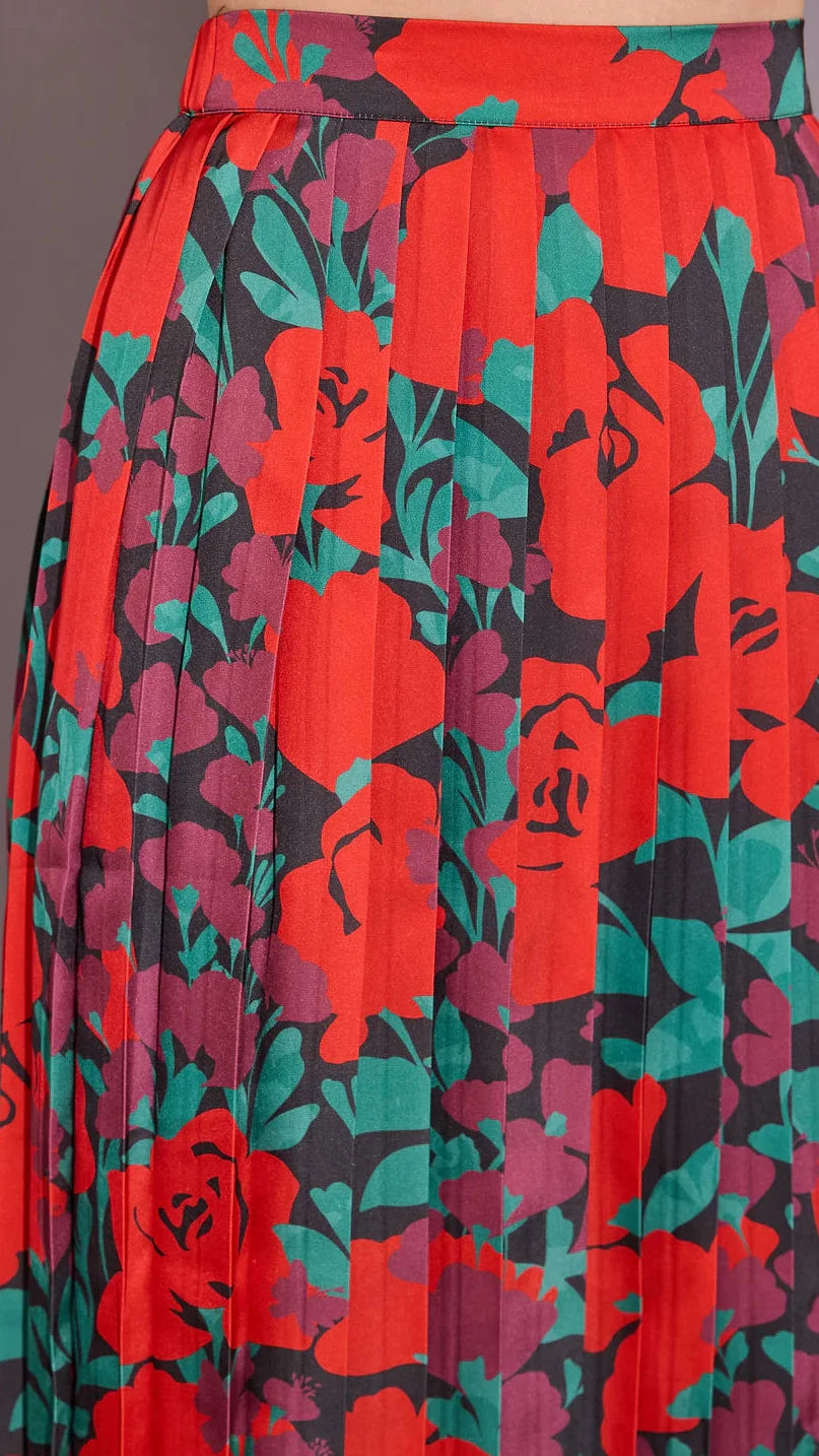 McNeil Pleated Floral Skirt