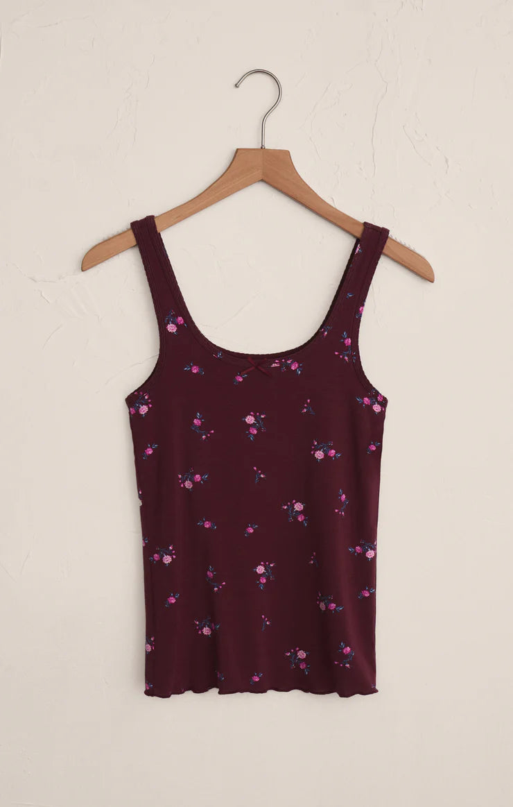 Shania Ditsy Tank/Merlot