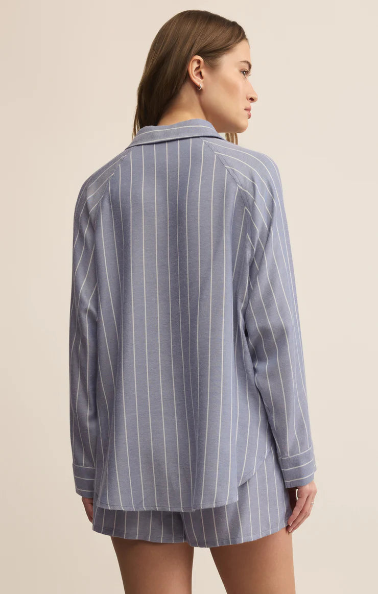 River Button Up Top/Blue