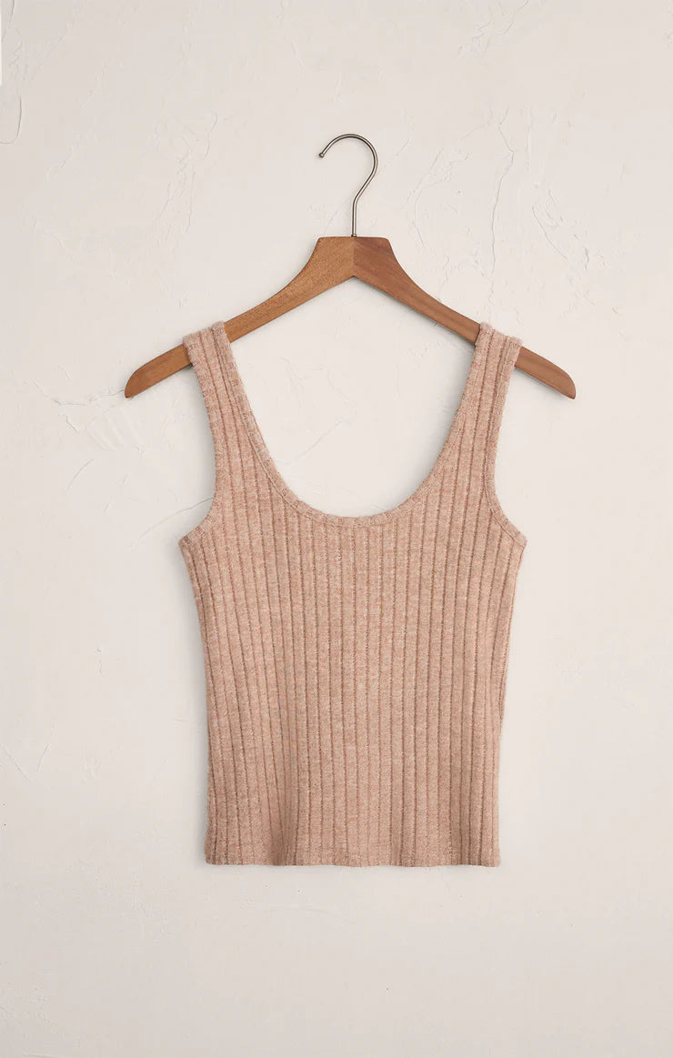 Double Scoop Ribbed Tank/Coffee