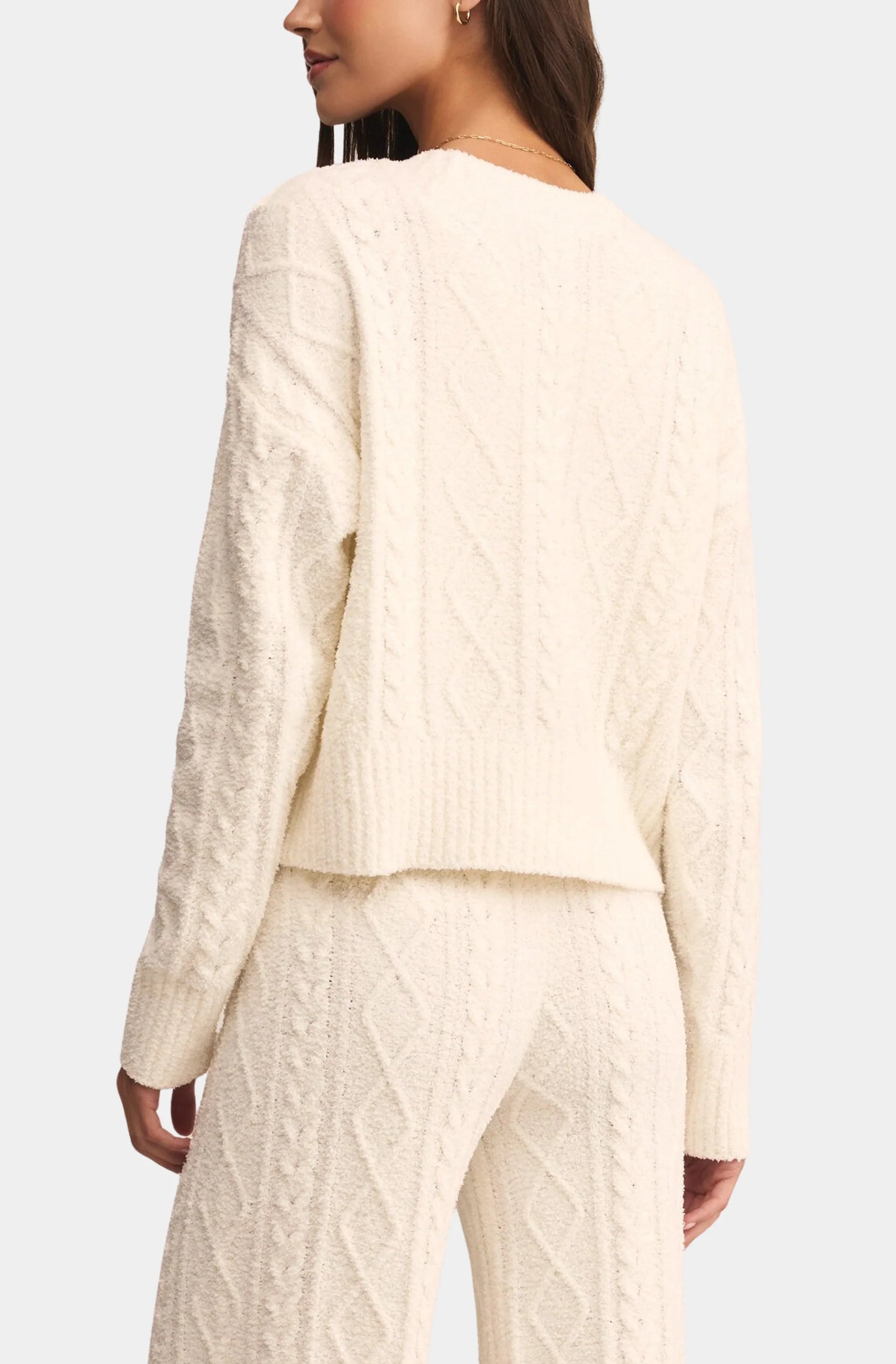 Elsa Cable Cardigan/Ivory