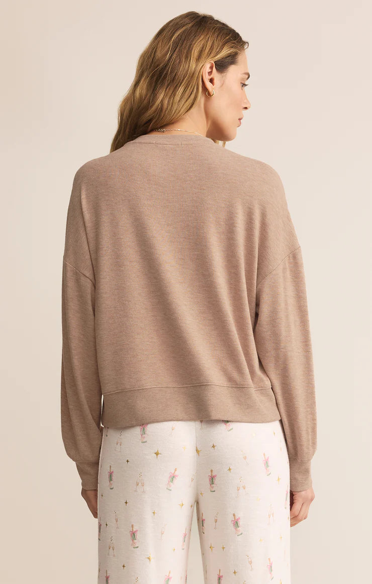 Champagne Long Sleeve Top/Mocha