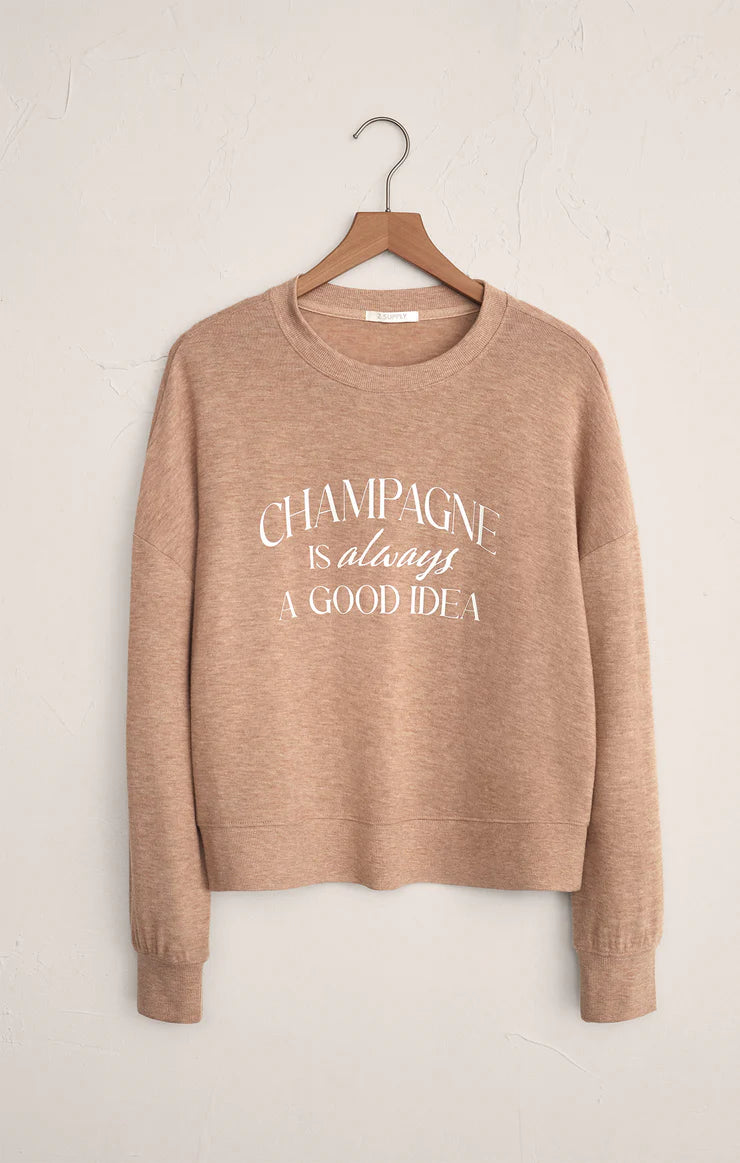 Champagne Long Sleeve Top/Mocha