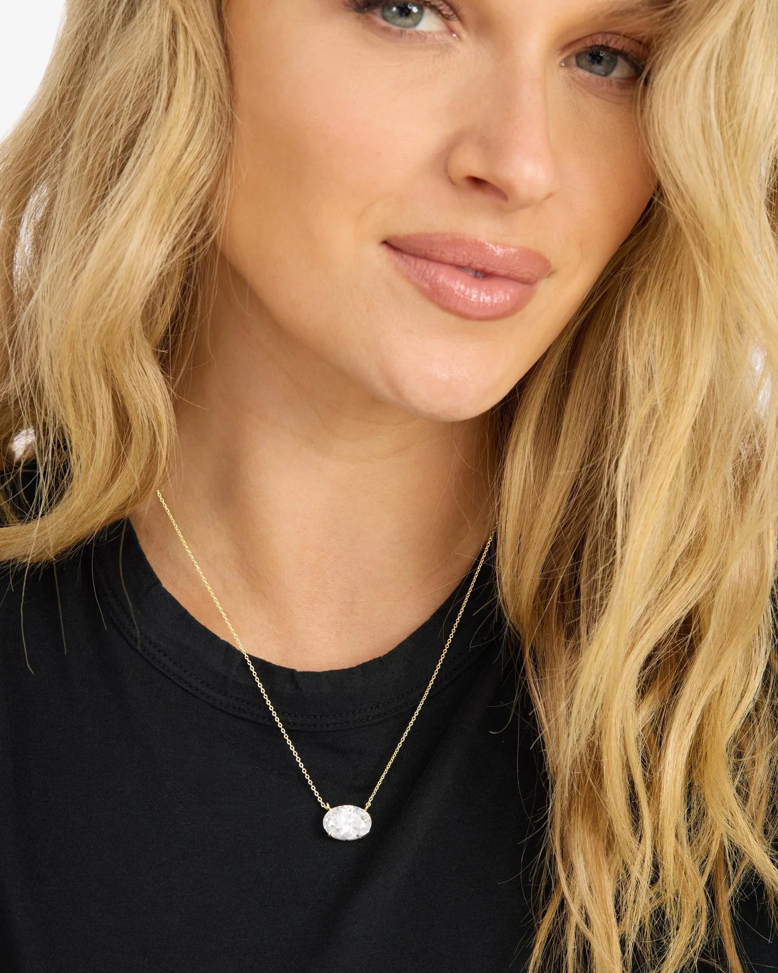 Hello Gorgeous! Oval Solitaire Necklace
