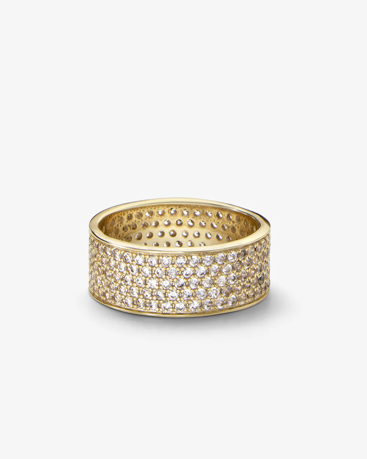 Slick pave ring 8mm jewelry detail - front view - BLVD Boutik