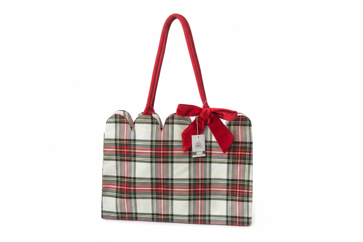 Tartan Scallop Tote