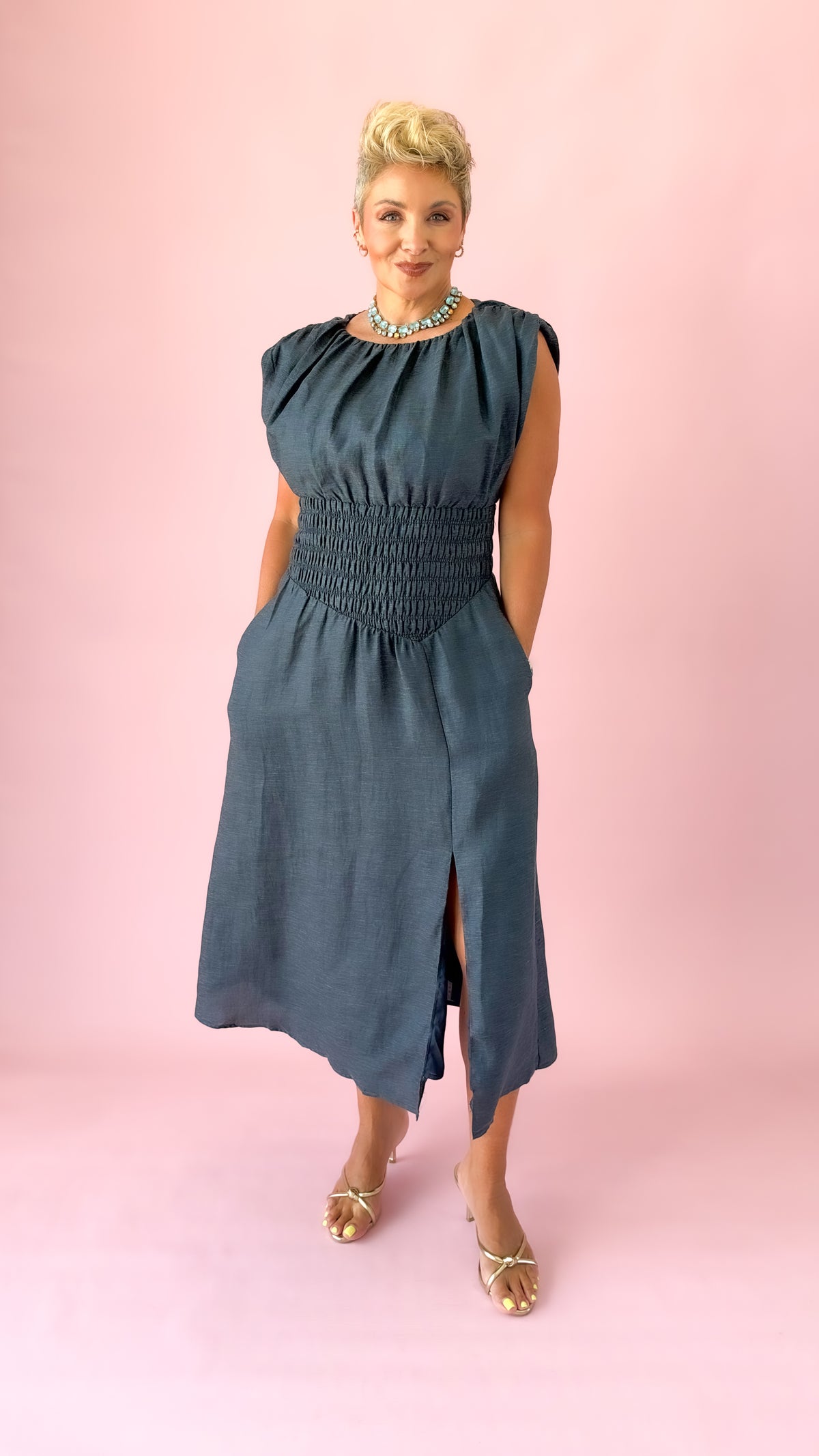 Daria Midi Dress/Denim