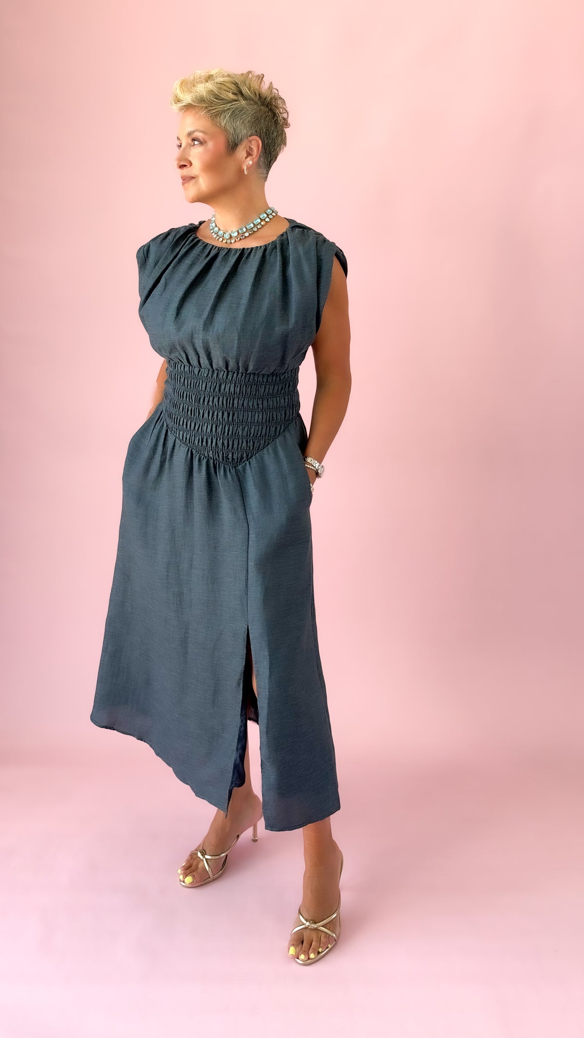 Daria Midi Dress/Denim
