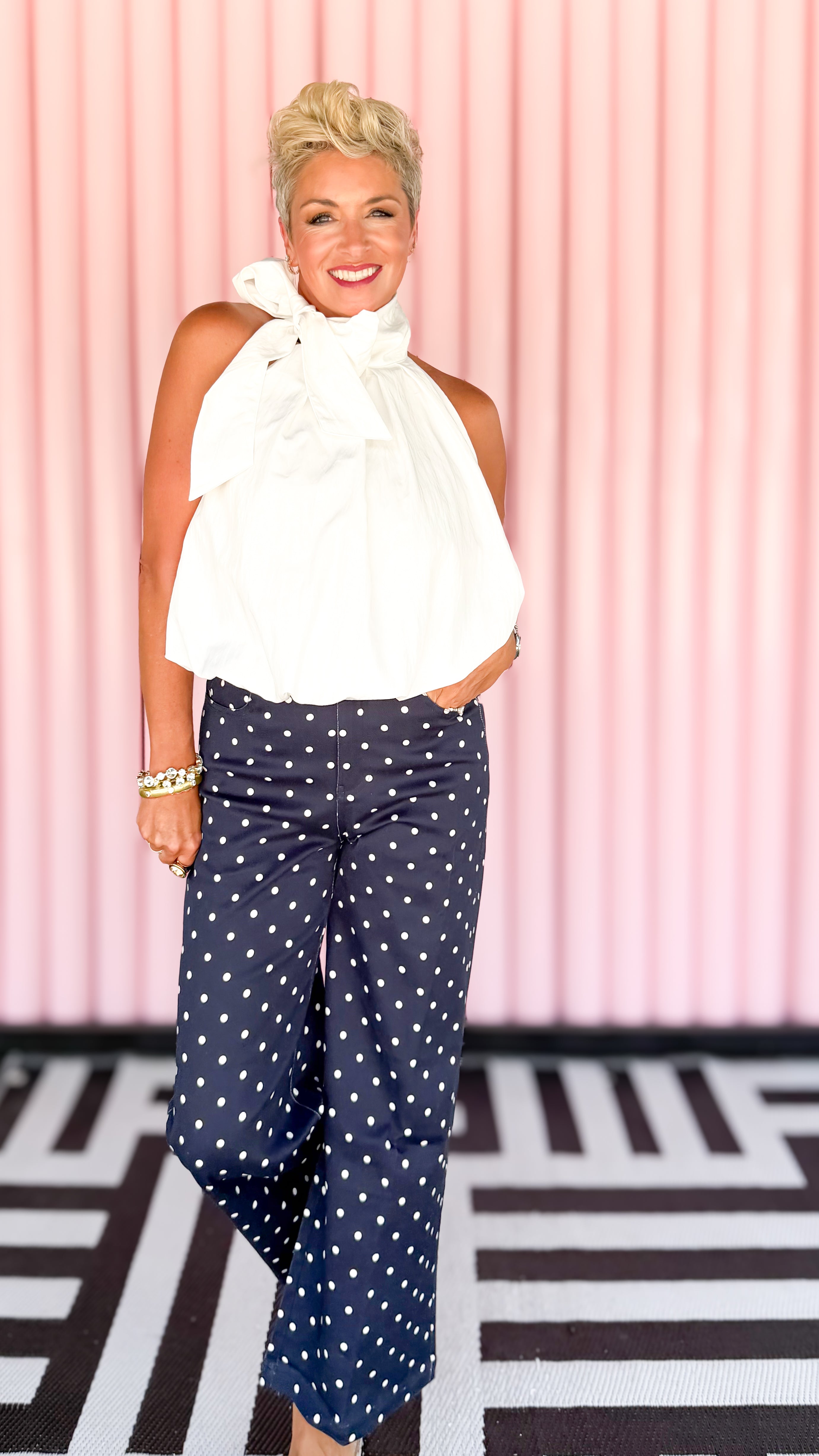 Patsy Polka Dot Jeans/Navy