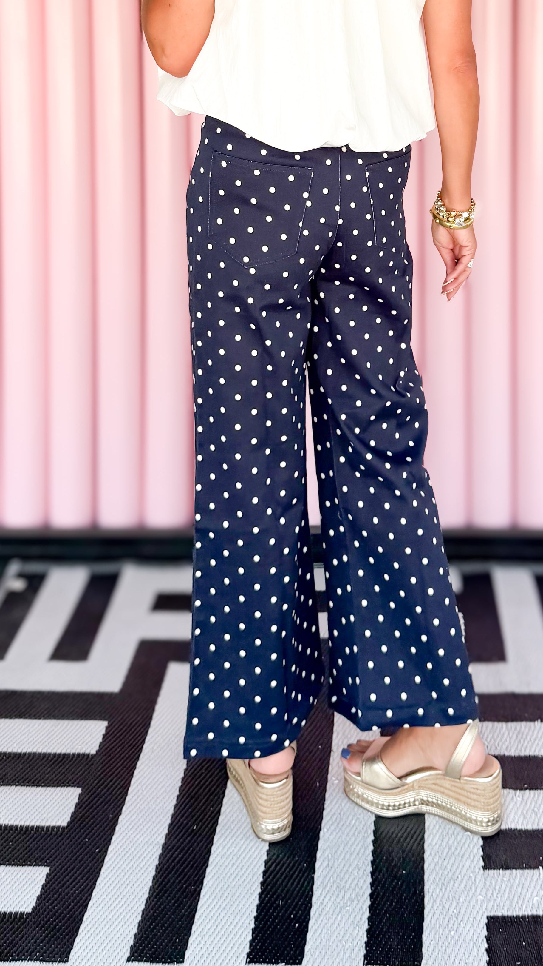 Patsy Polka Dot Jeans/Navy