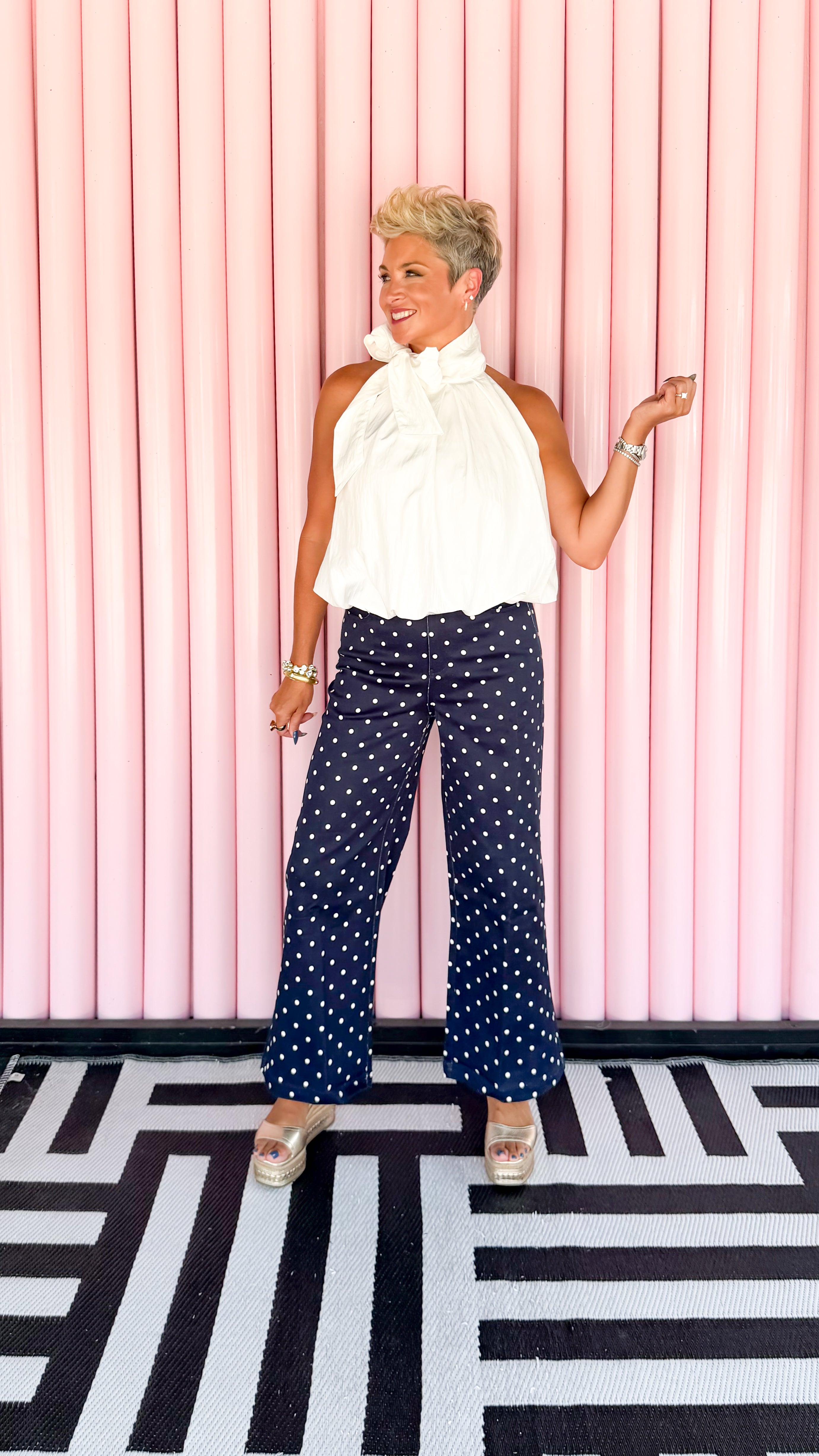 Patsy Polka Dot Jeans/Navy