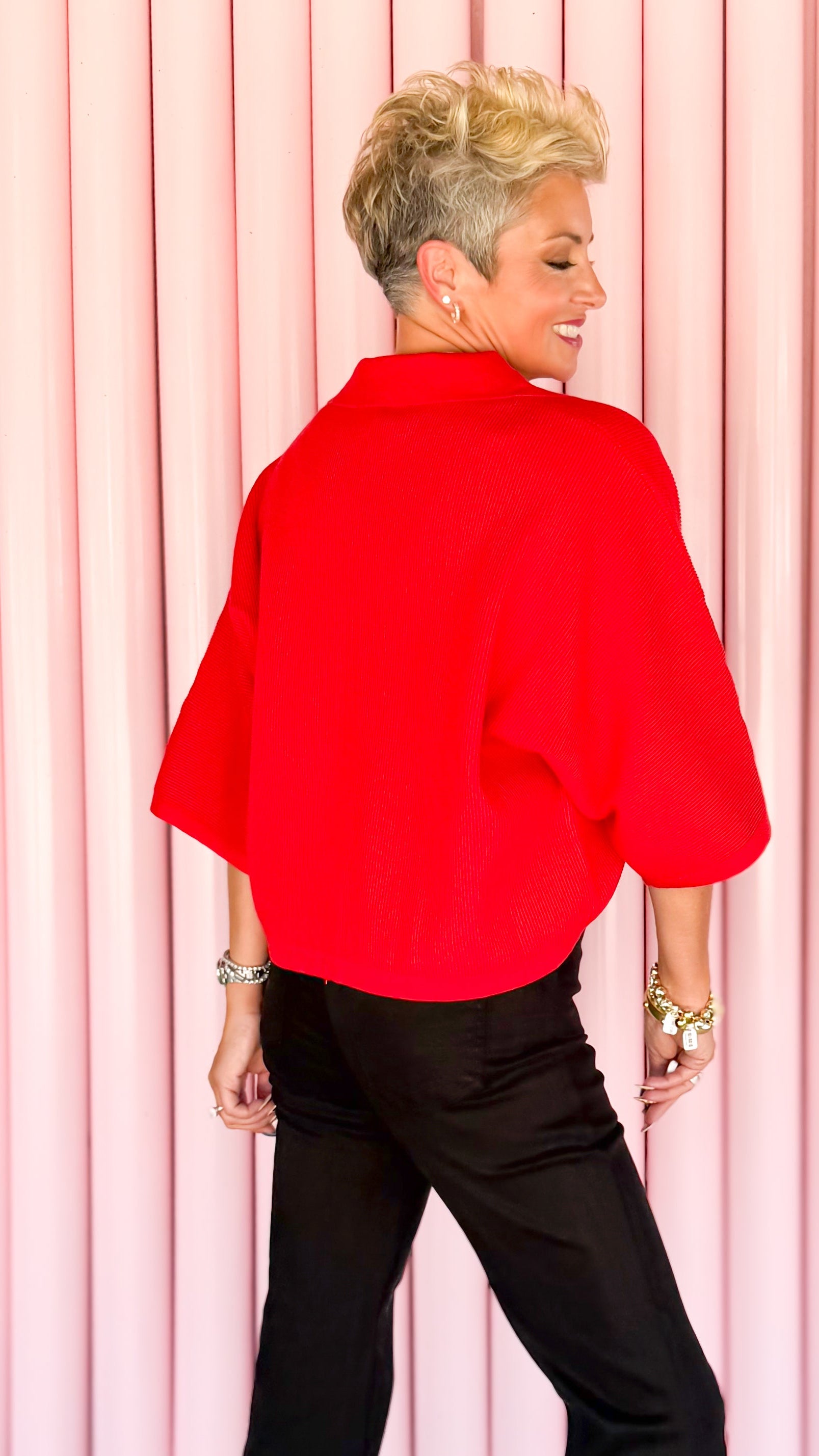 Cynthia Oversized Sweater/Red