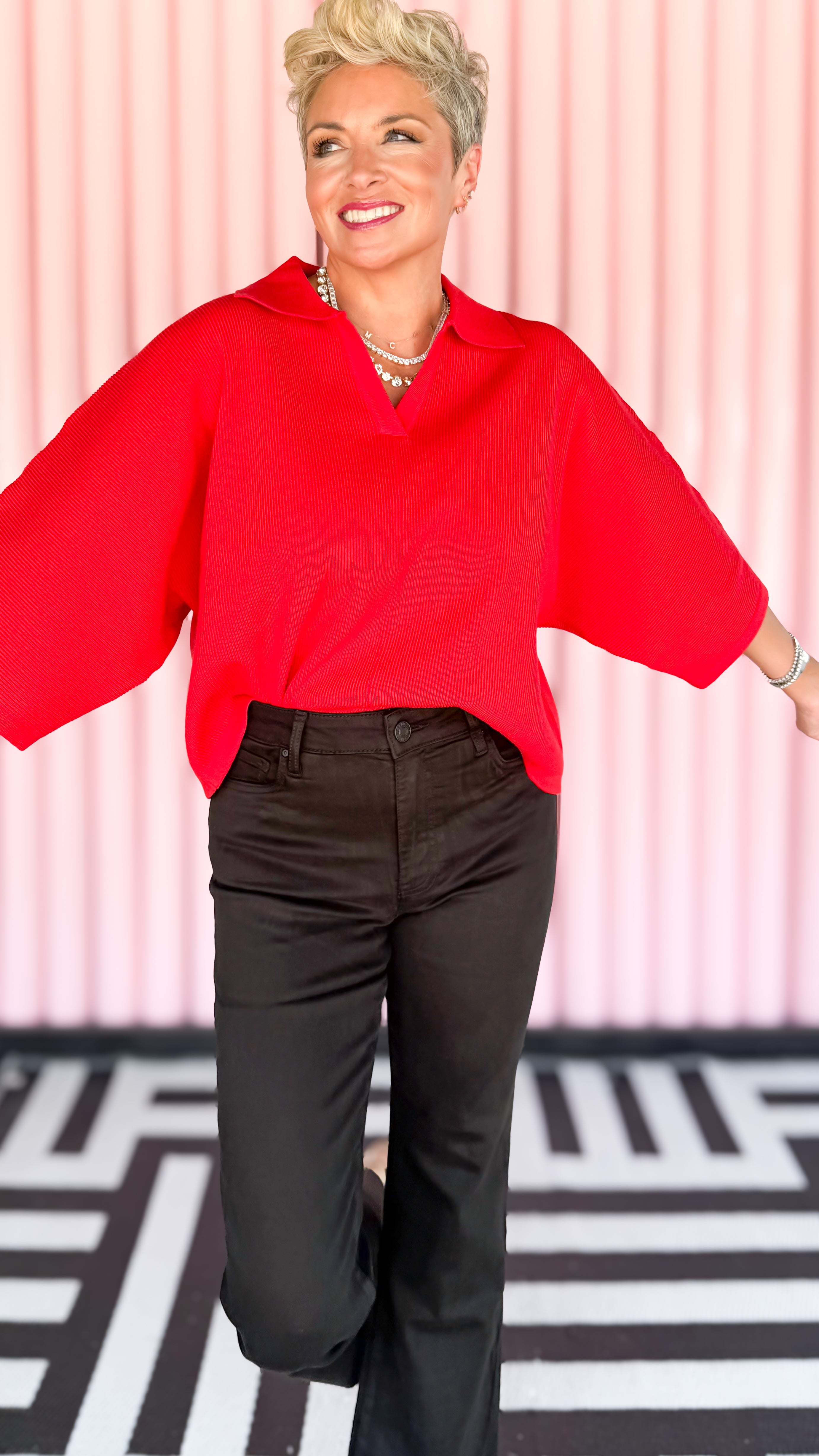 Cynthia Oversized Sweater/Red