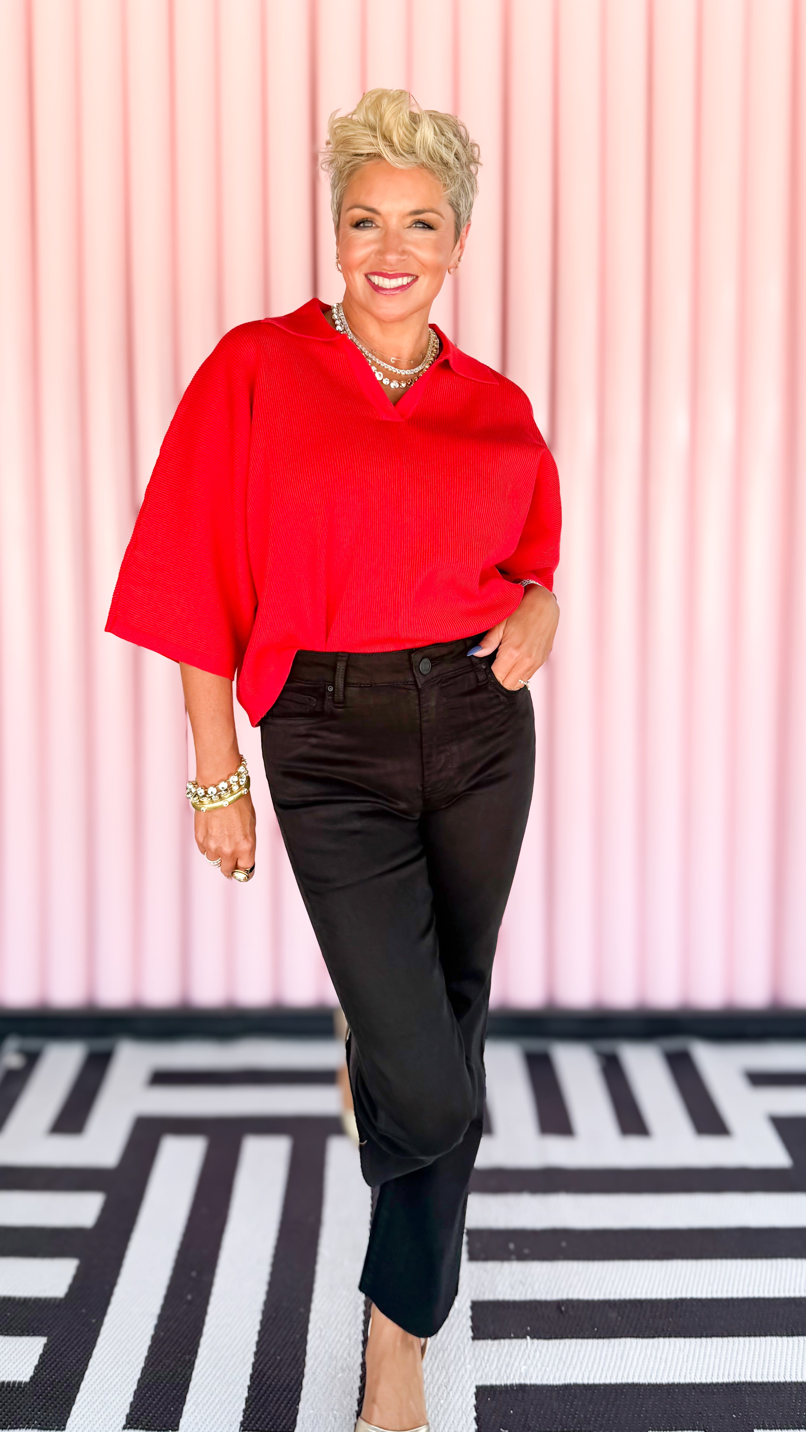 Cynthia Oversized Sweater/Red