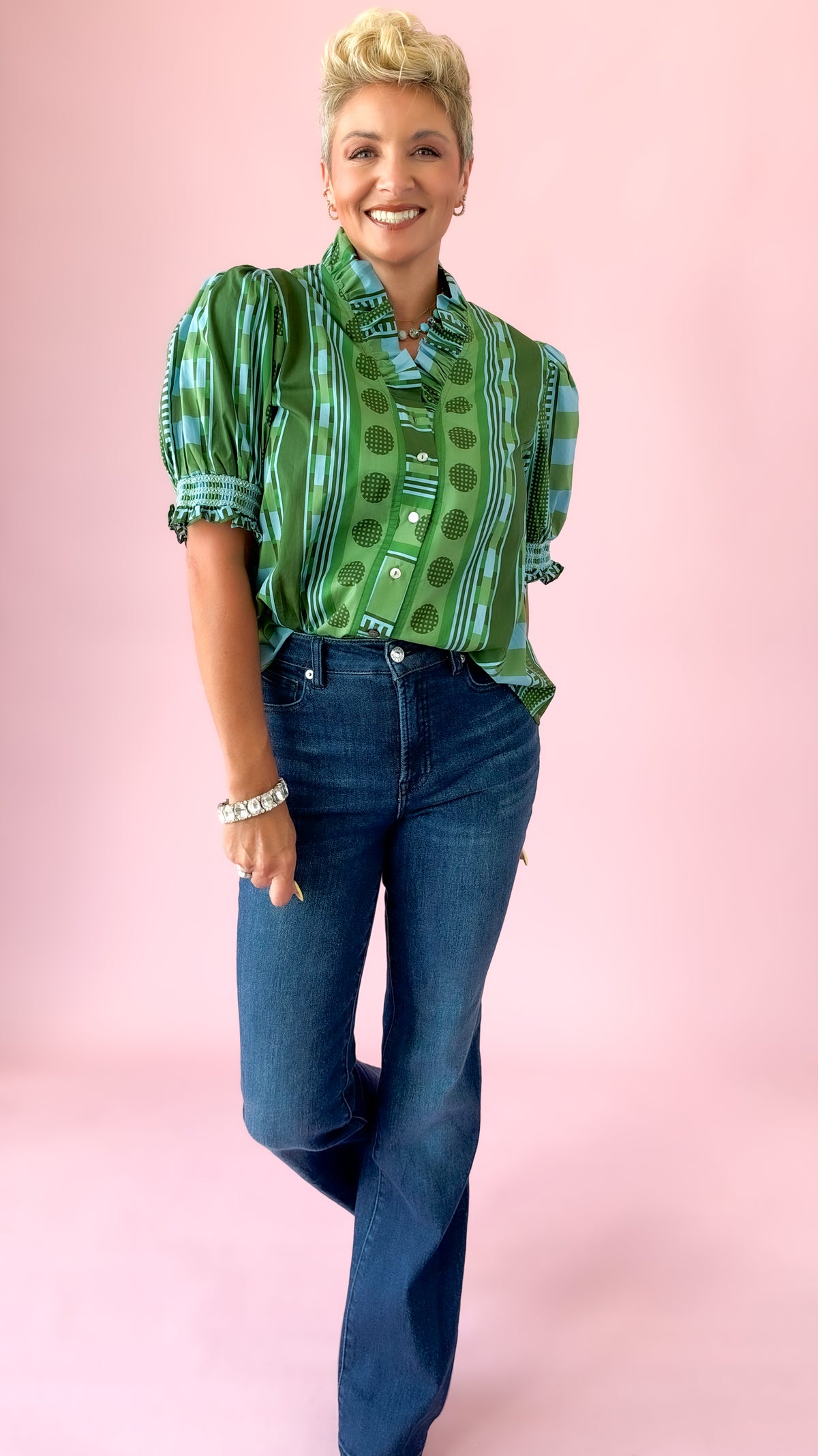 Piper Abstract Top/Green