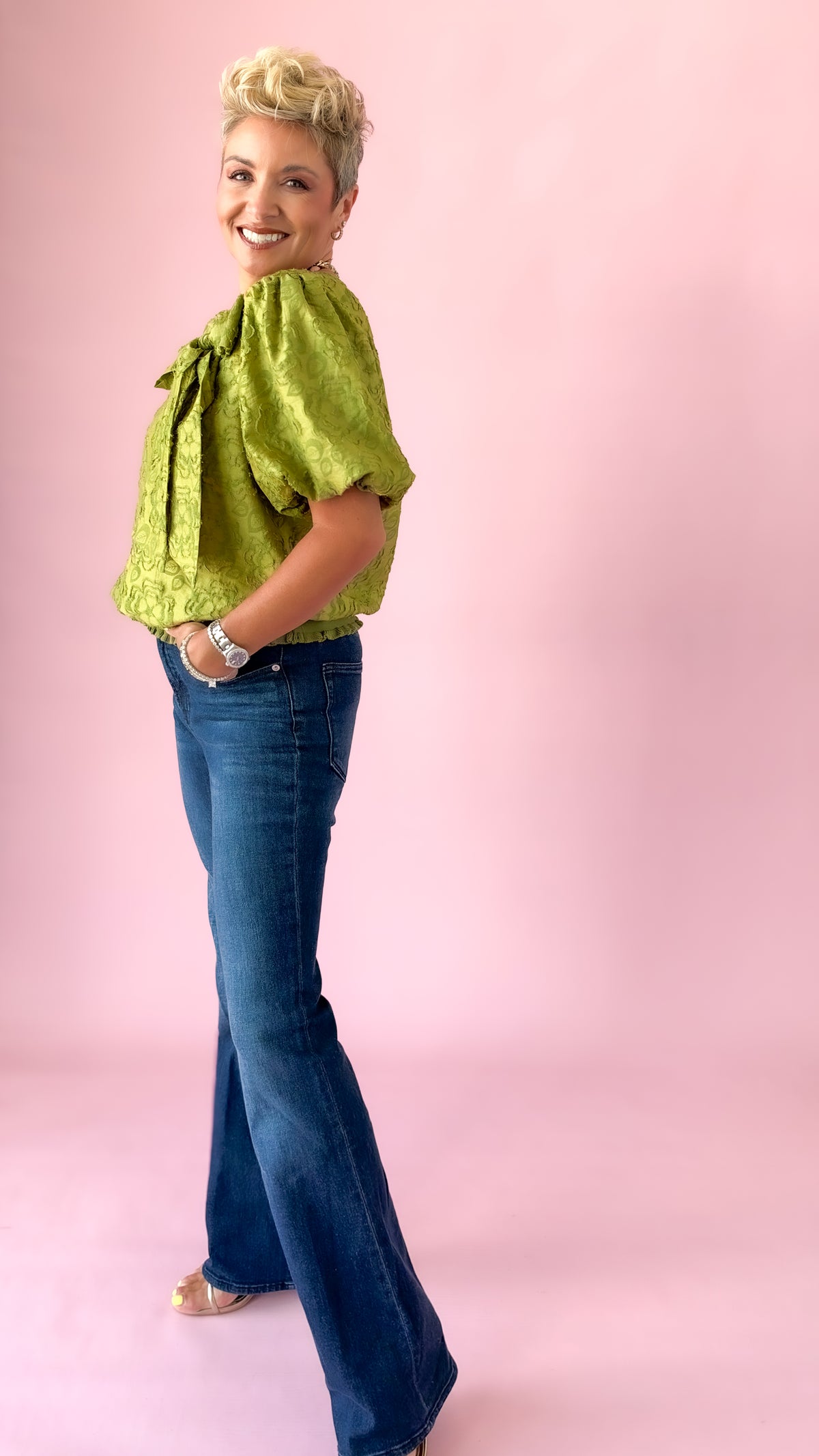 Botanical Tie Top/Green