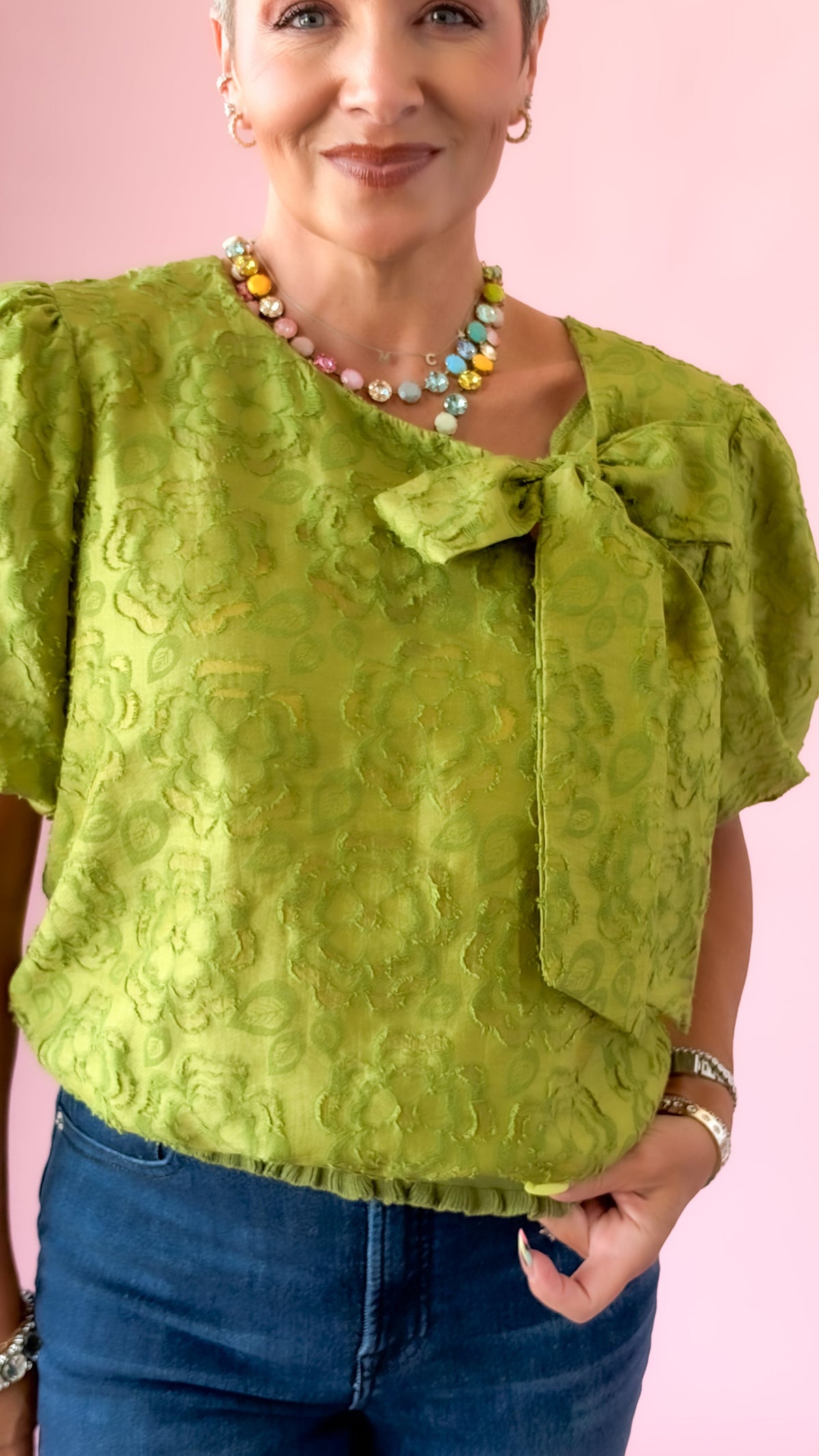 Botanical Tie Top/Green