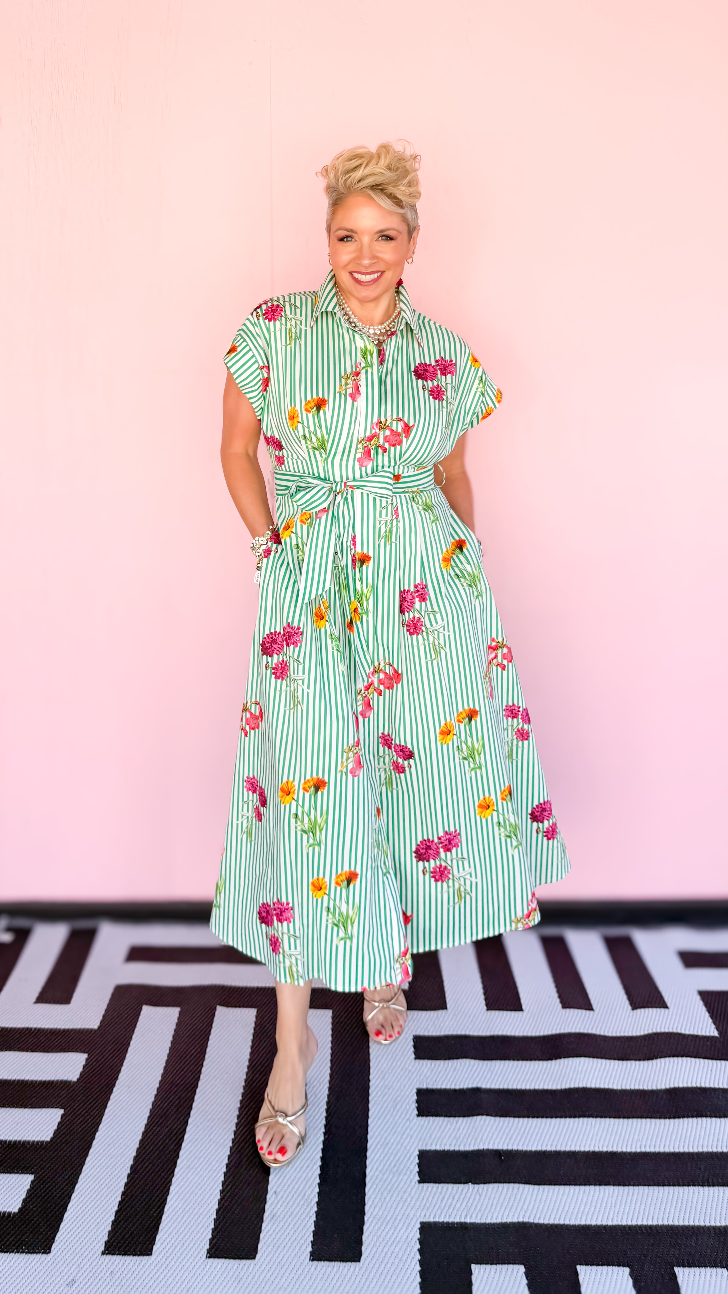 It's a Garden Party Midi Dress/Green - The BLVD