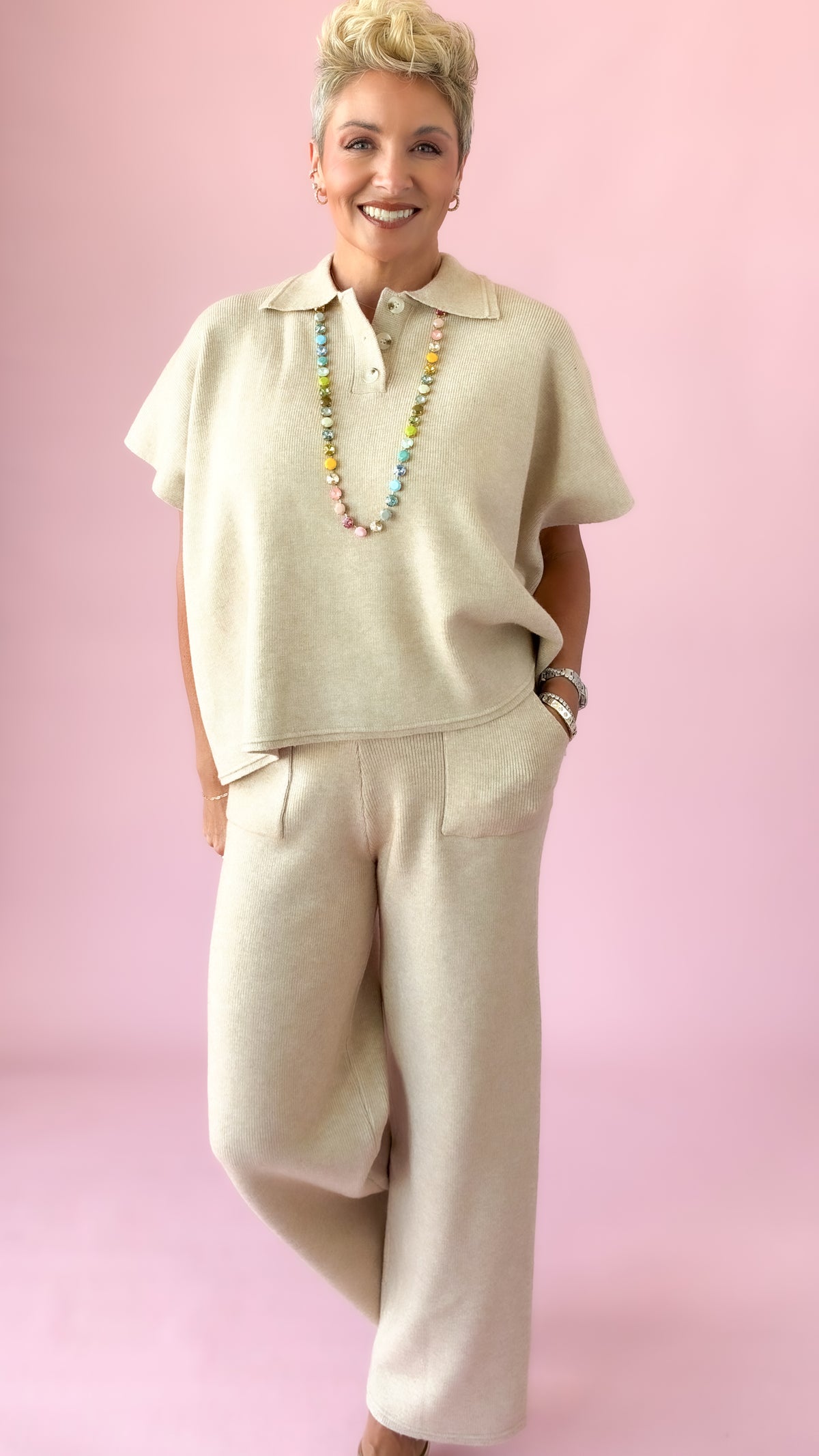 Sean Knit Top/Oatmeal