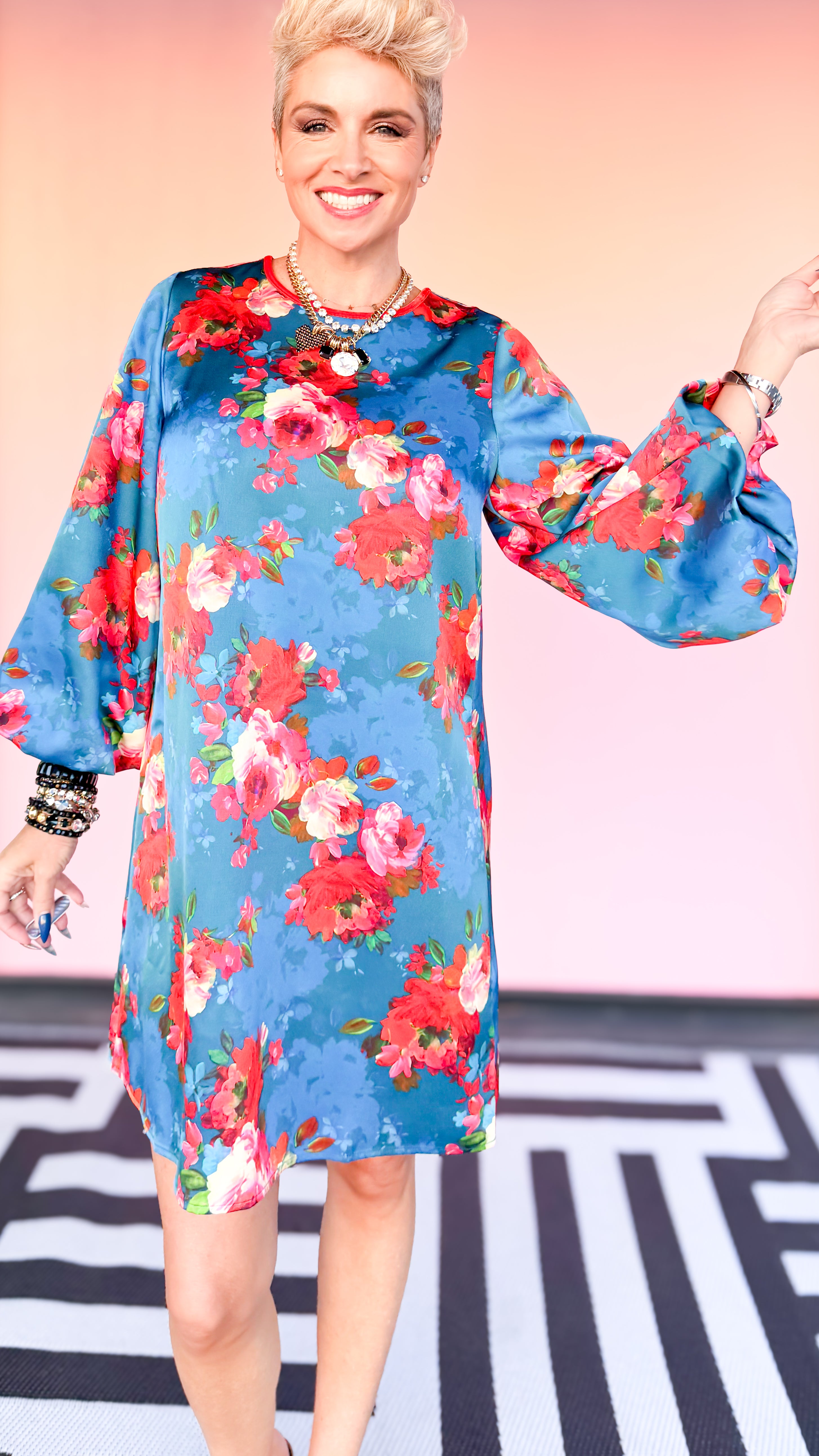 London Dress/Chintz Teal