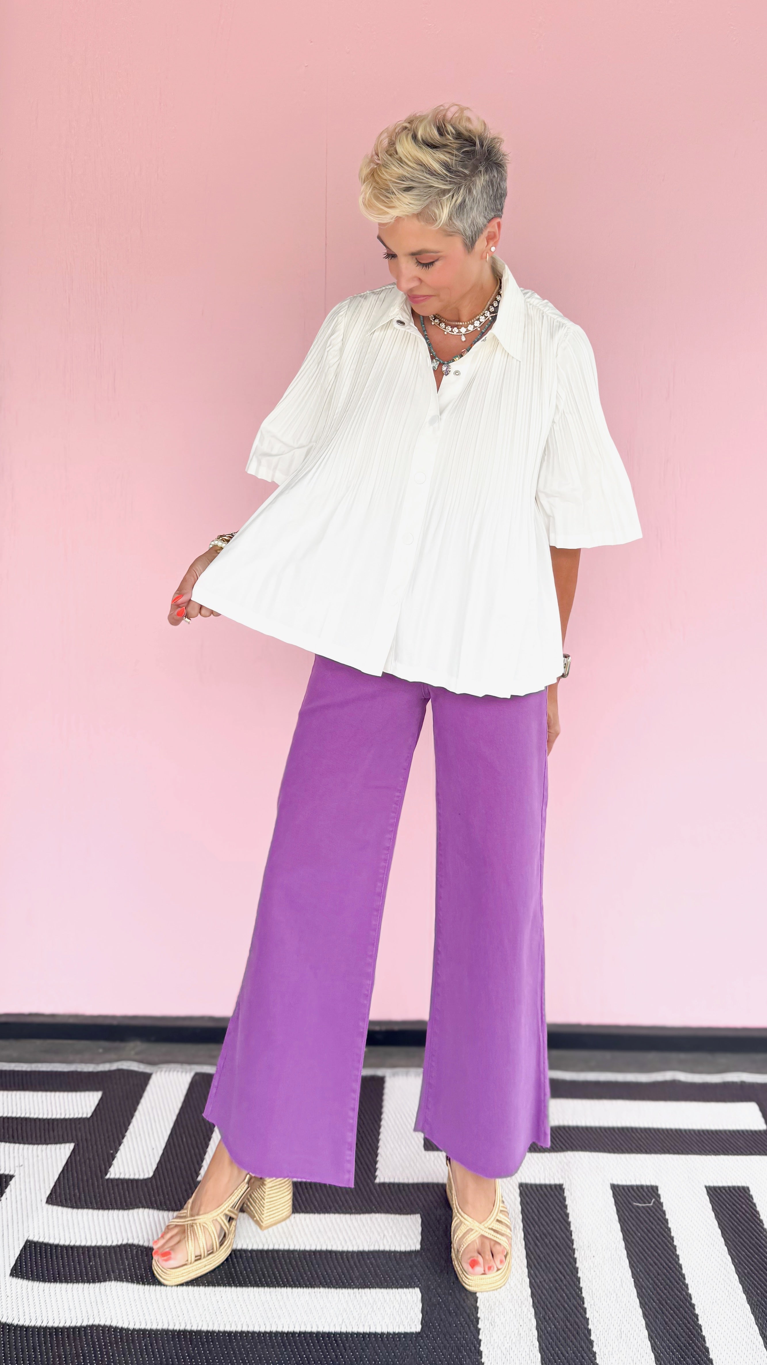 Pleated Top/White