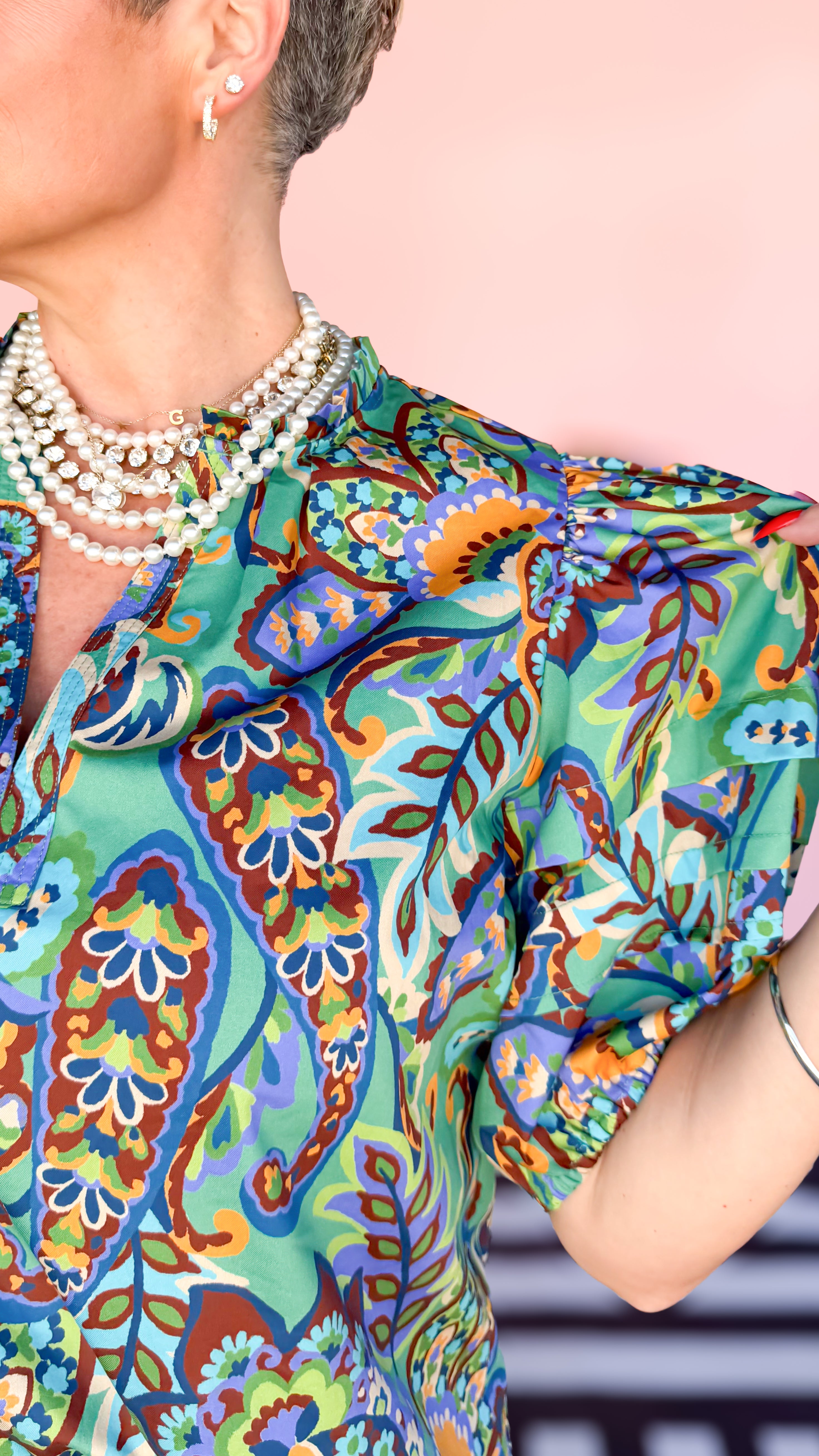 JENNA FIESTA PAISLEY TOP - The BLVD