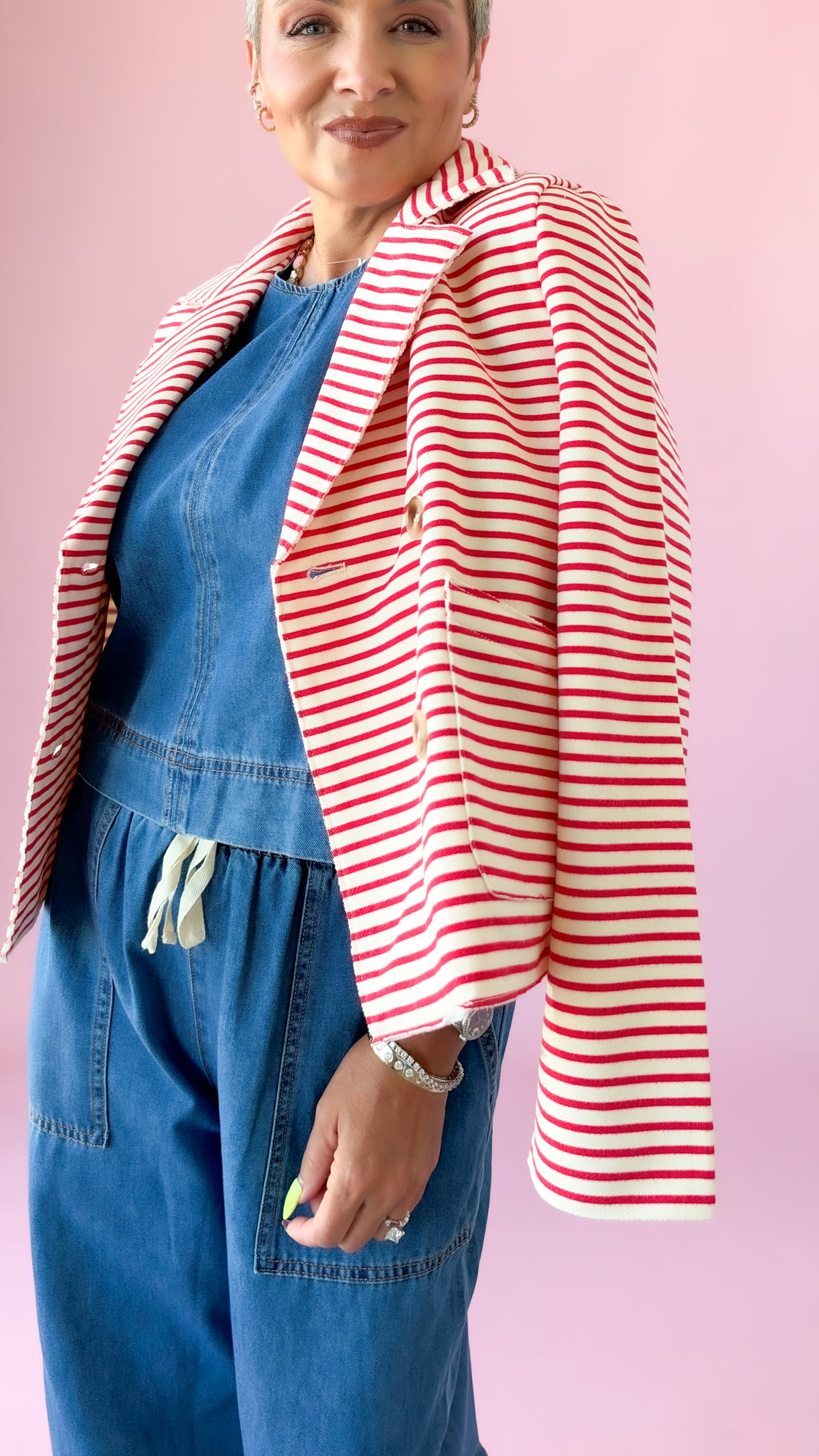 DeeDee Double Breasted  Striped Jacket