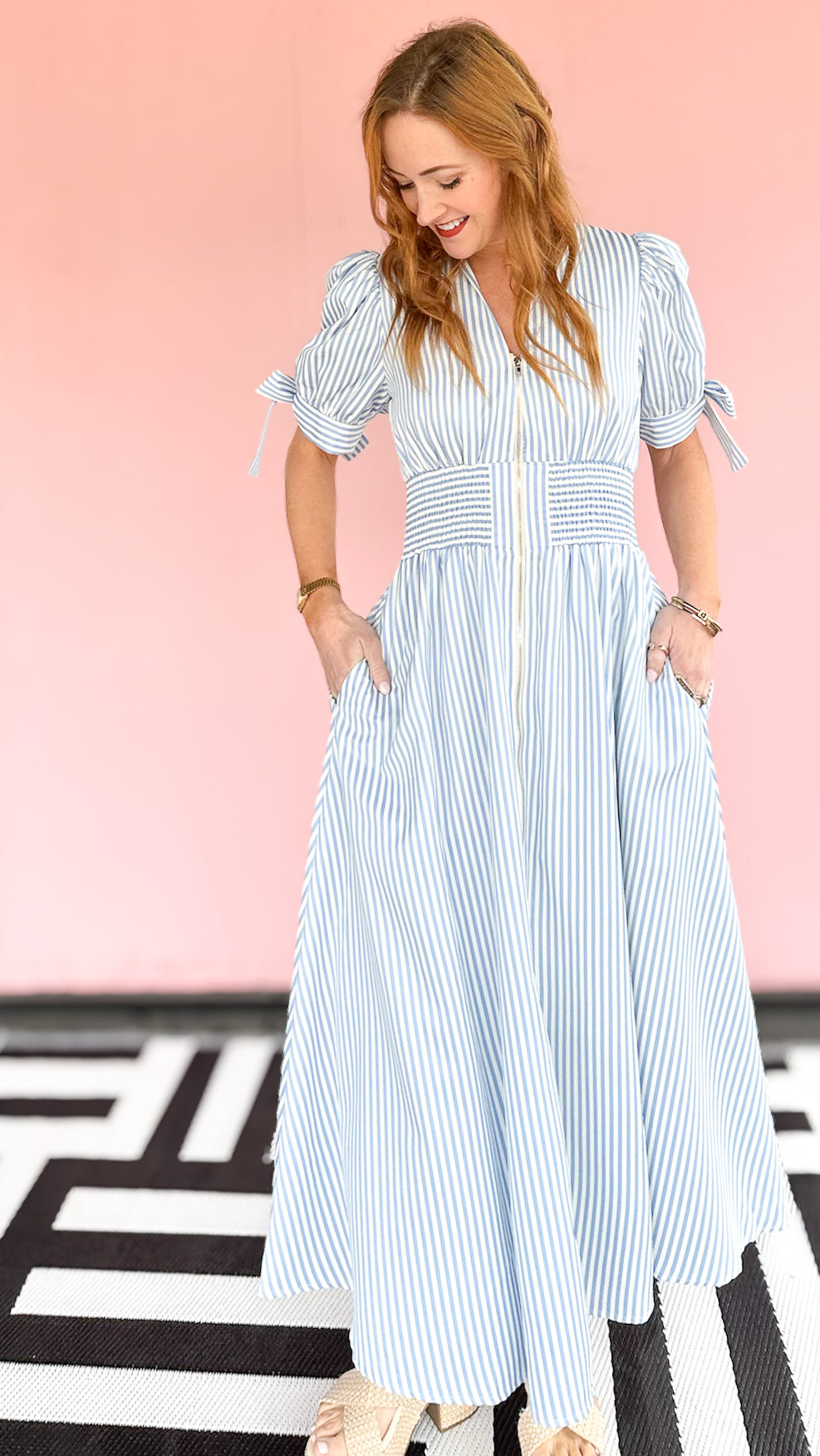 Alana Stripe Midi Dress