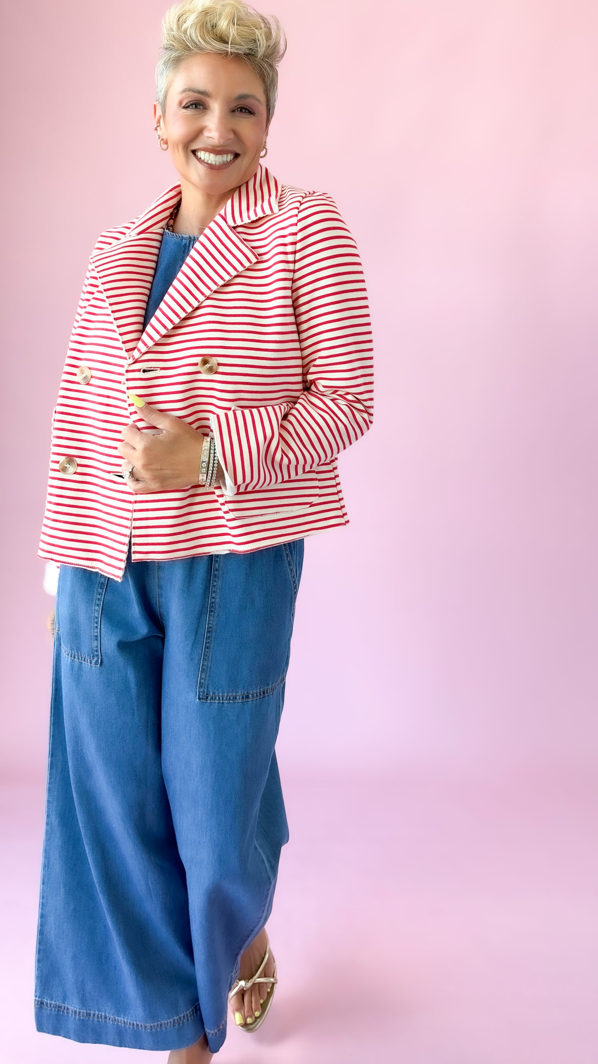 DeeDee Double Breasted  Striped Jacket