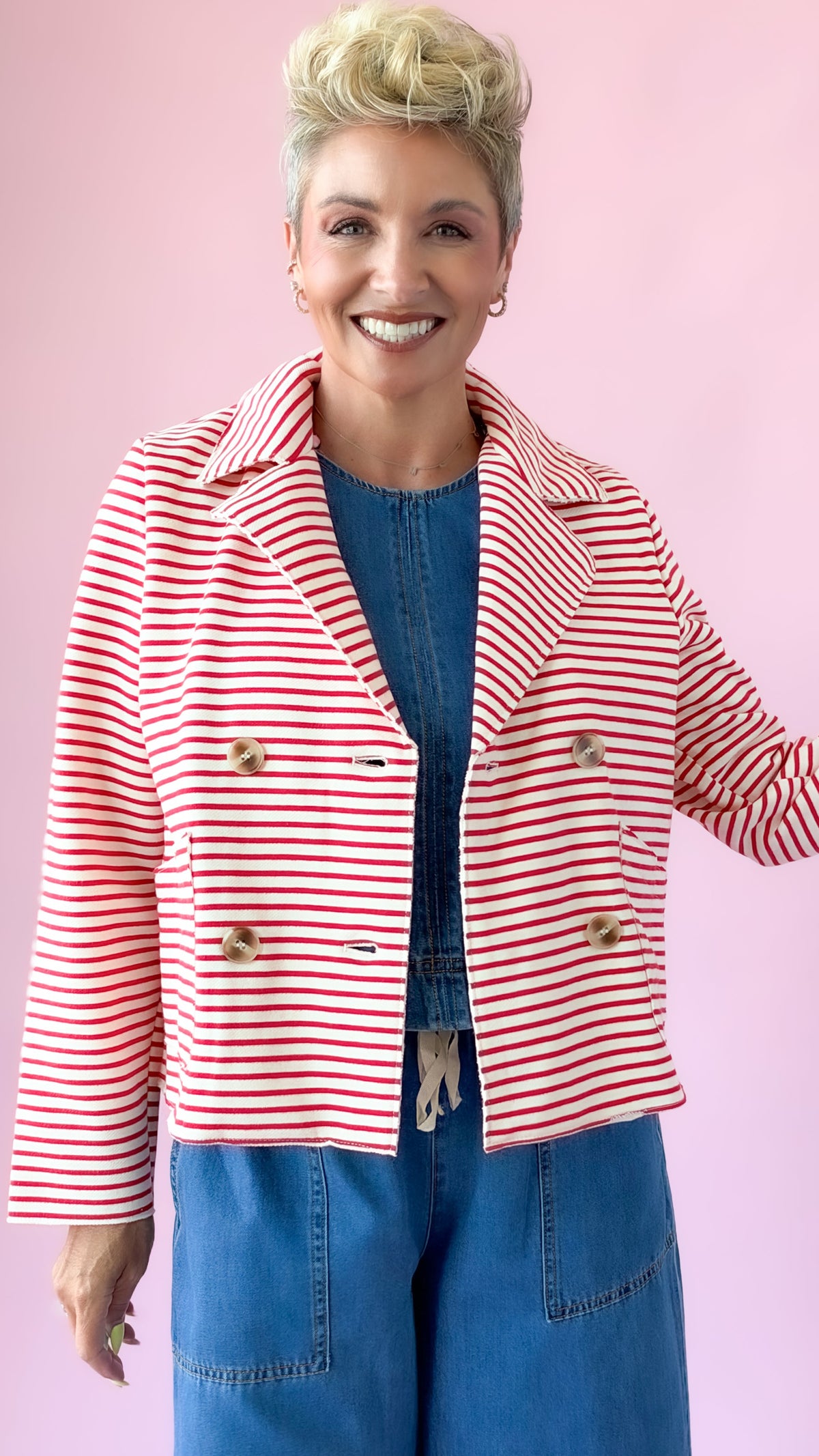 DeeDee Double Breasted  Striped Jacket