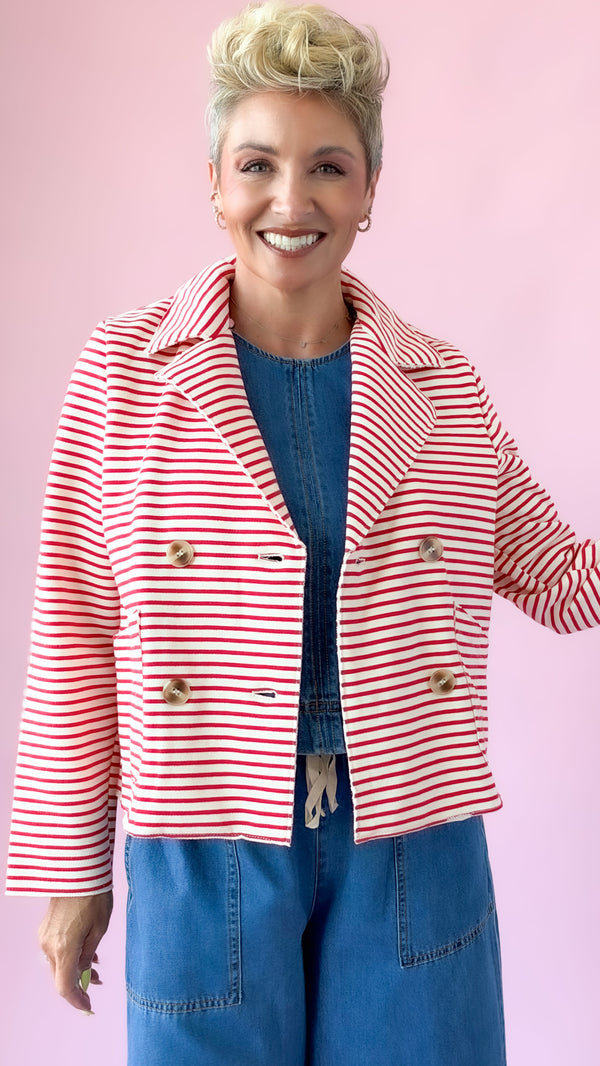 DeeDee Double Breasted  Striped Jacket