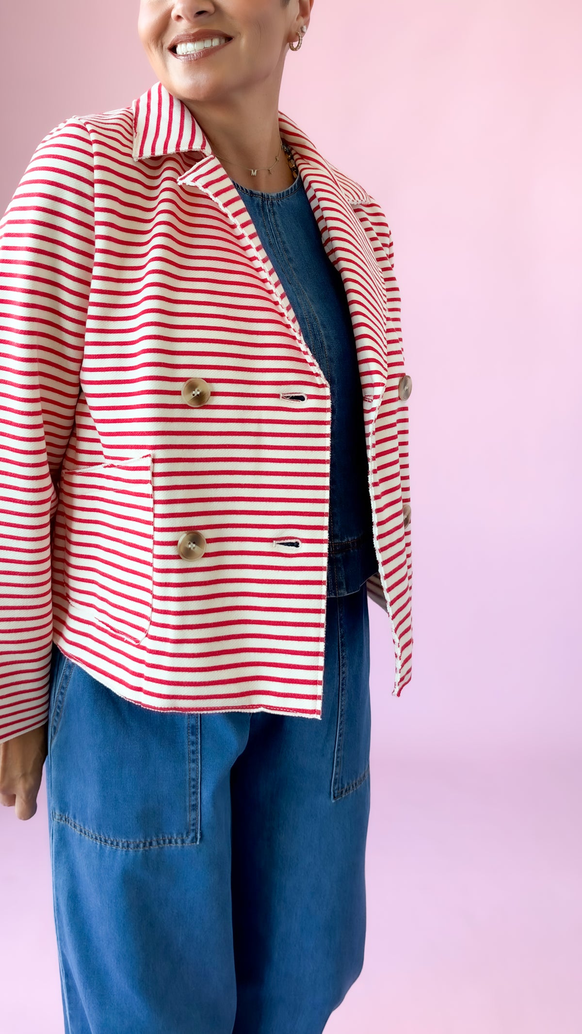 DeeDee Double Breasted  Striped Jacket