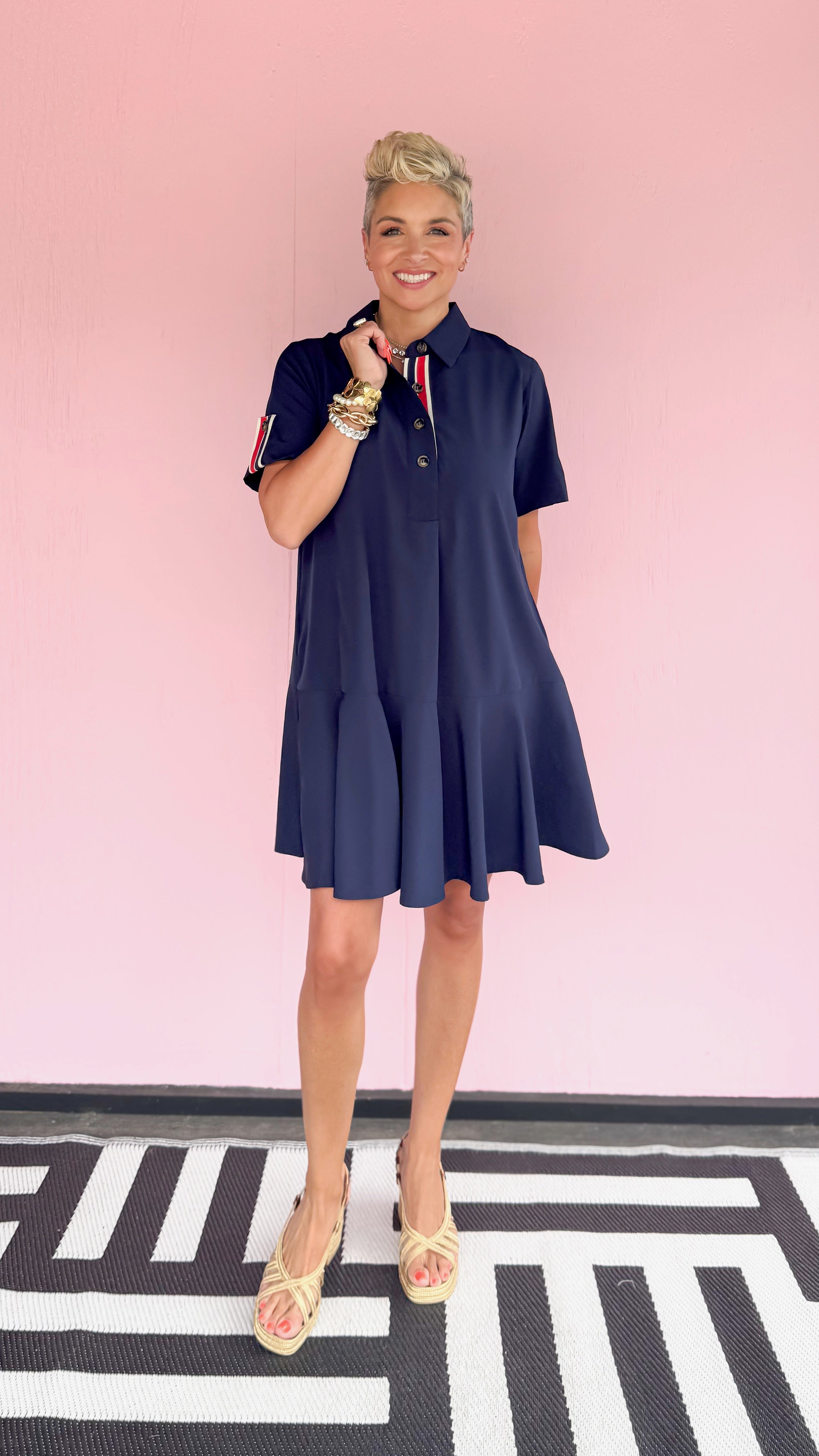 Mini Polo Dress/Navy