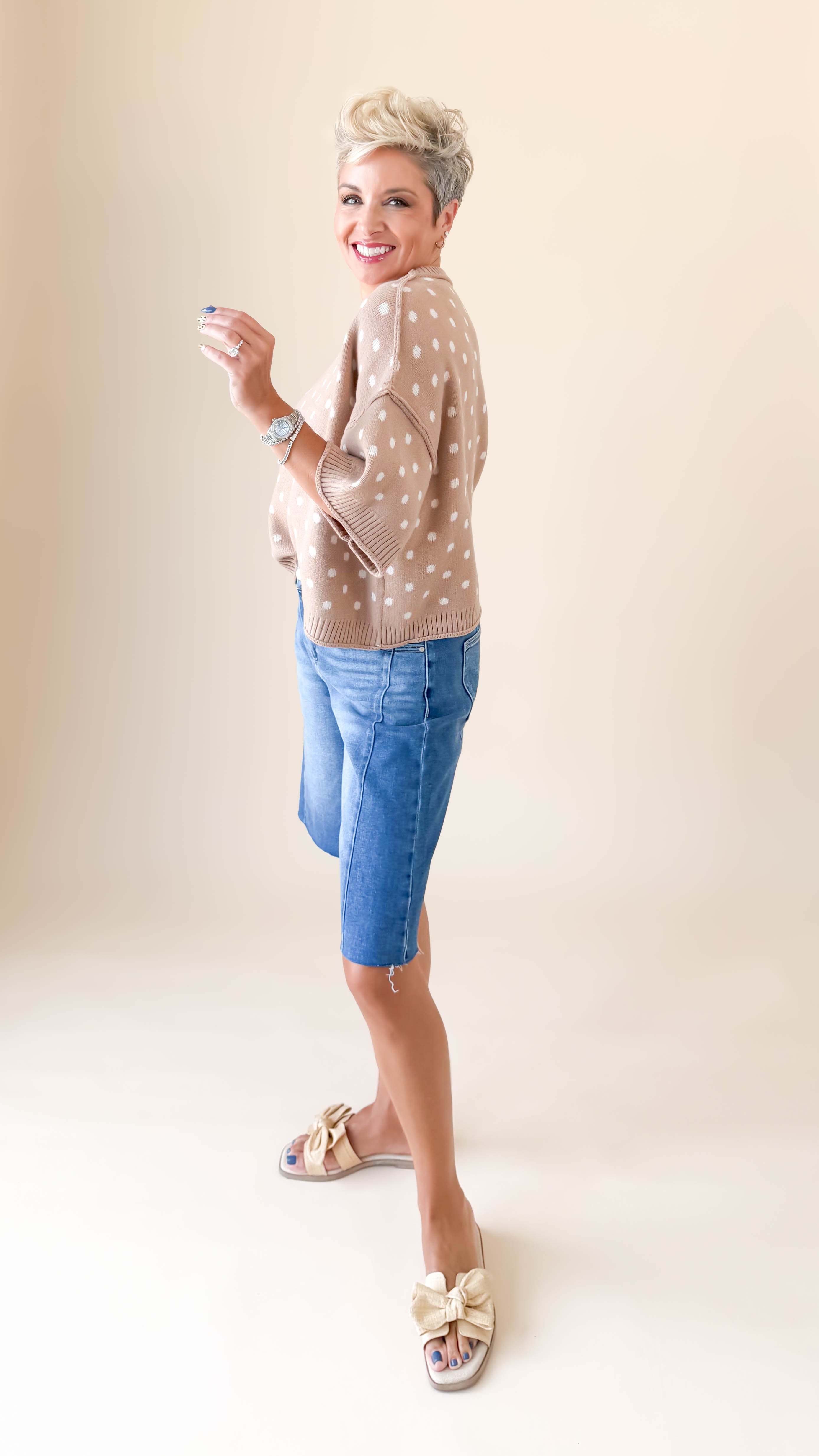 Rough Hem Jean Shorts