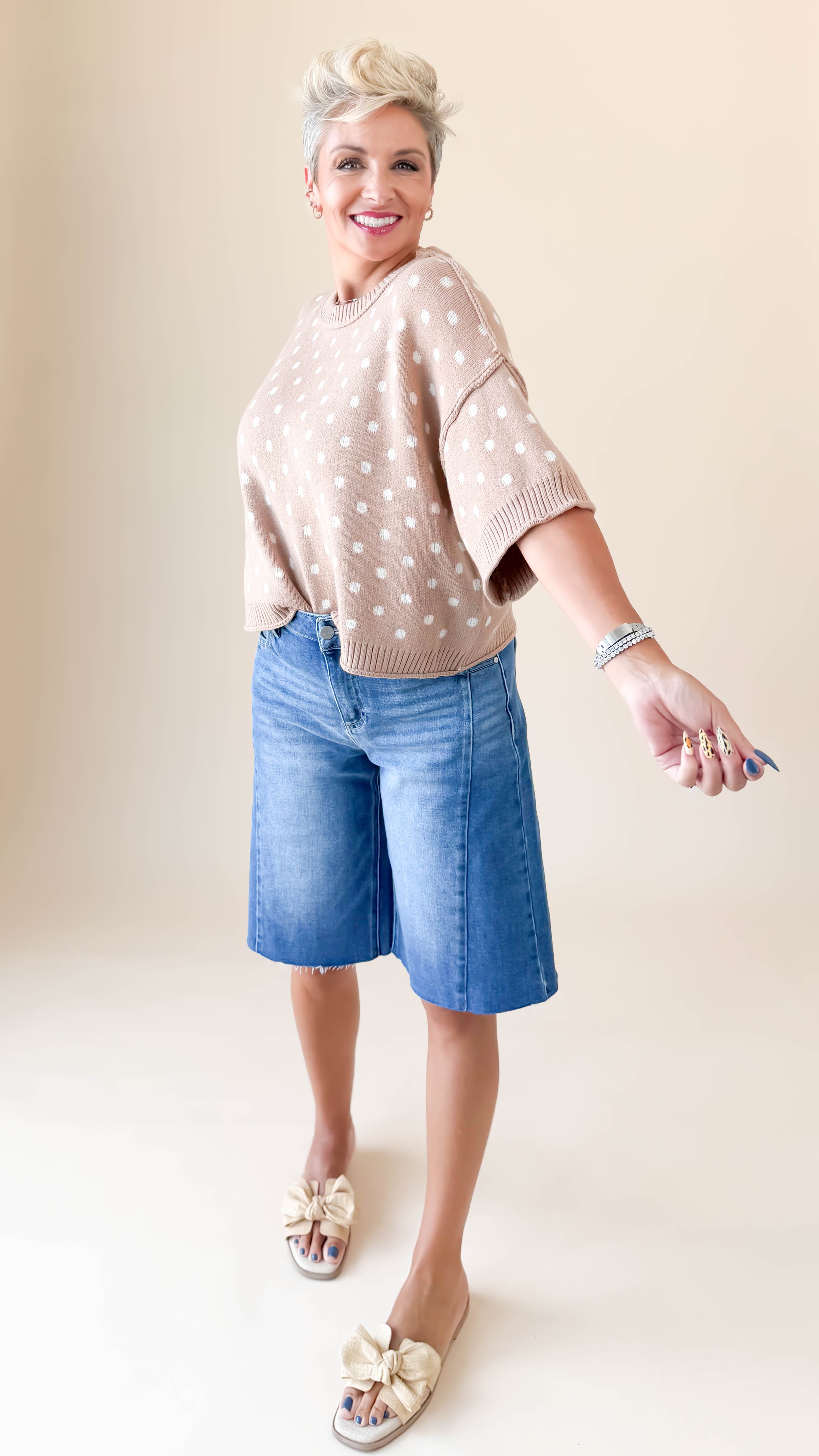 Rough Hem Jean Shorts