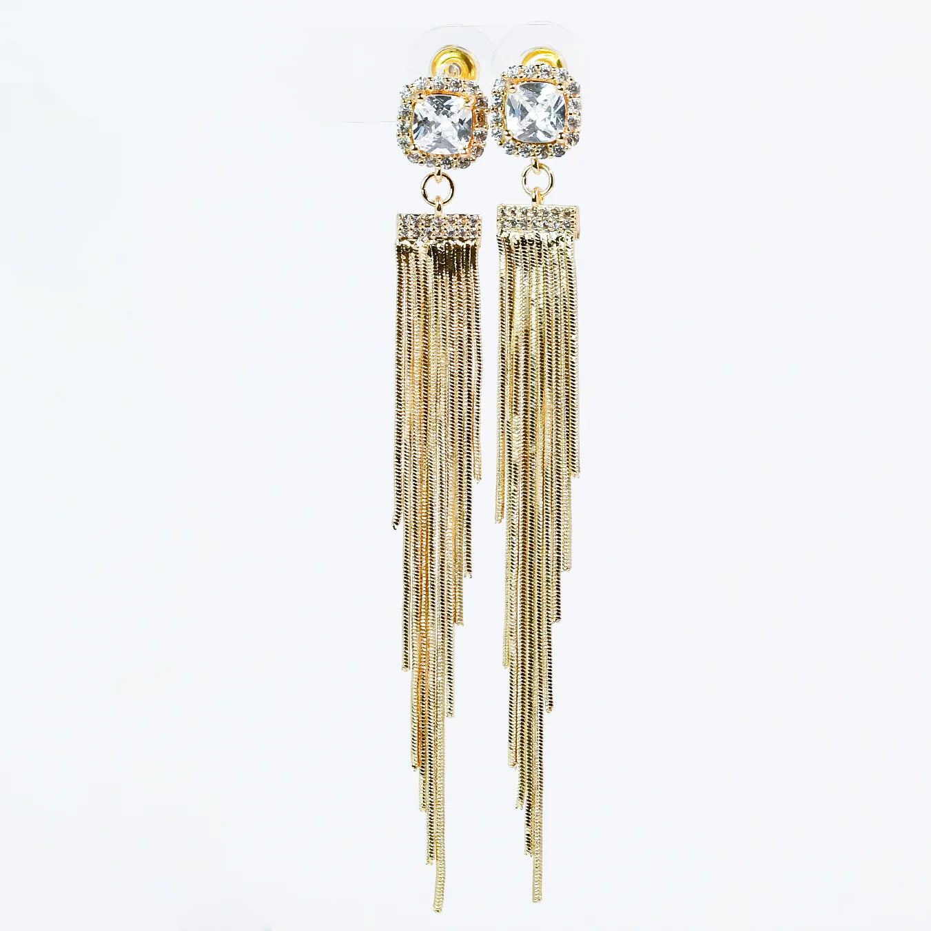 Crystal Fringe Earrings/Gold - The BLVD