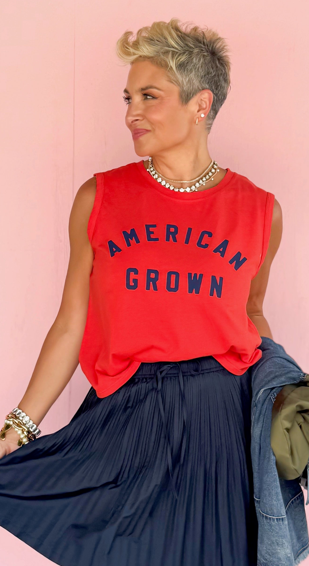 "American Grown" Top/Red